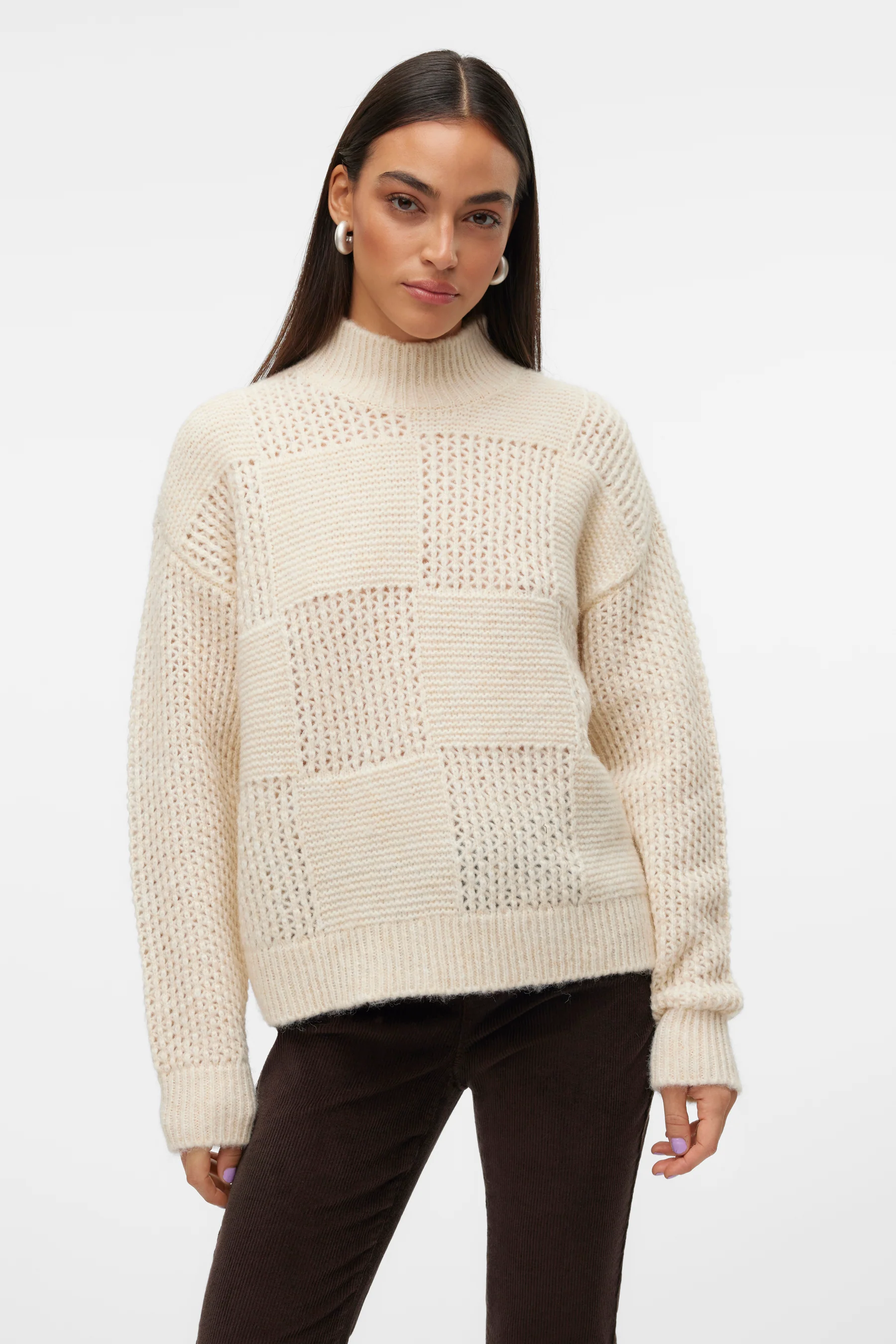 Pull met rolkraag - ecru