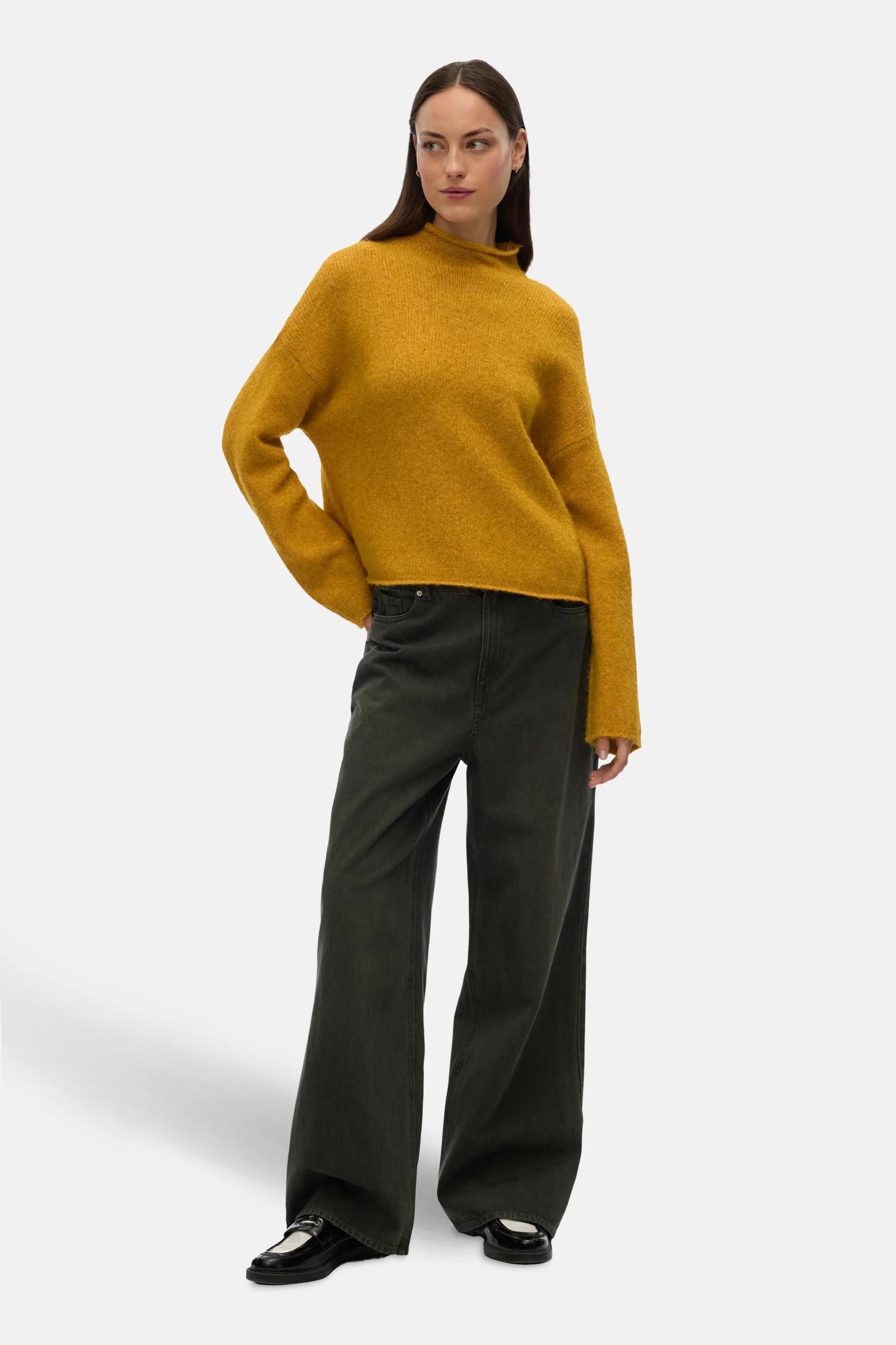 Pull met rolkraag - geel - Image 2