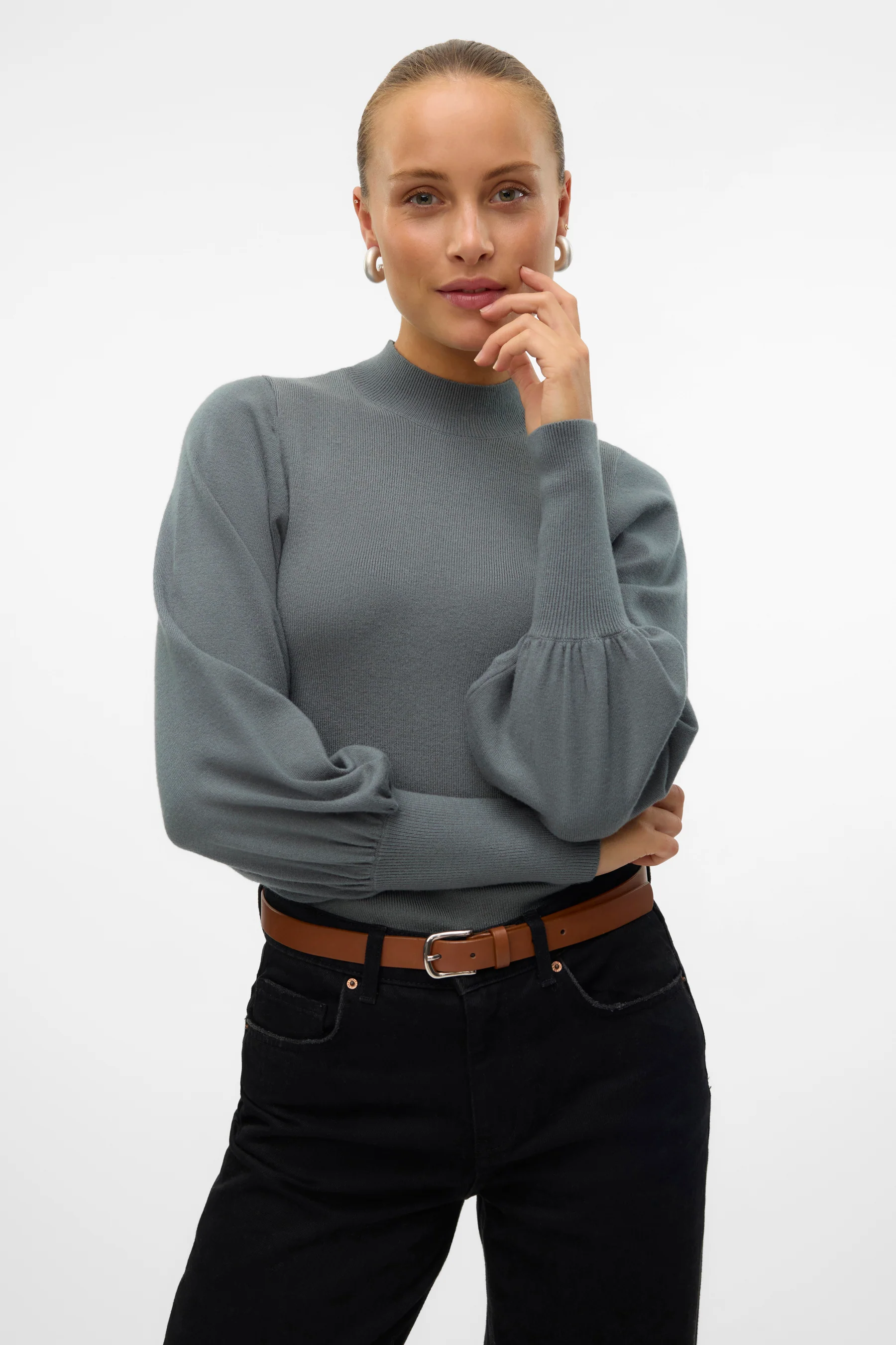 Pull met rolkraag - groen - Image 4