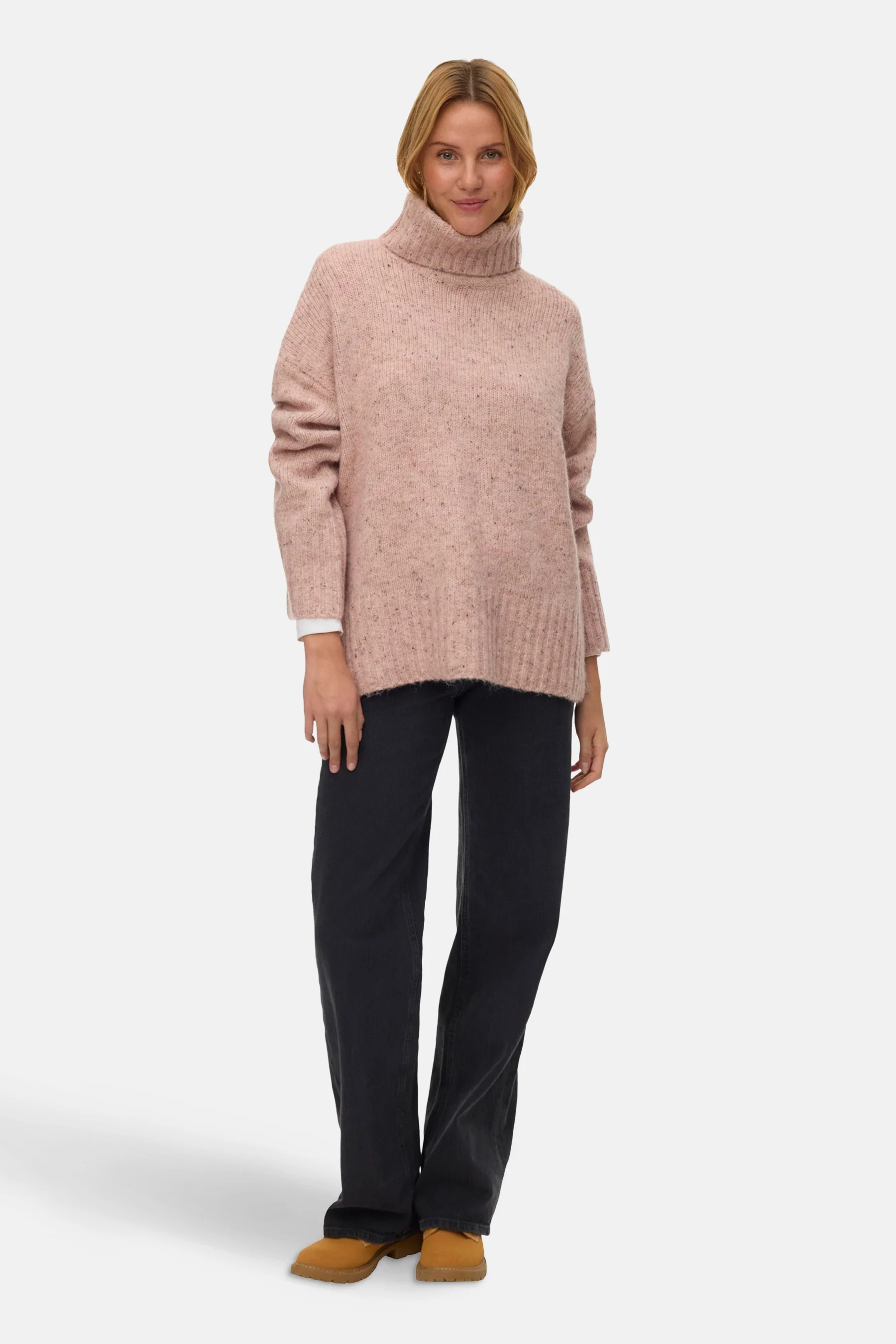 Pull met rolkraag - roze - Image 2