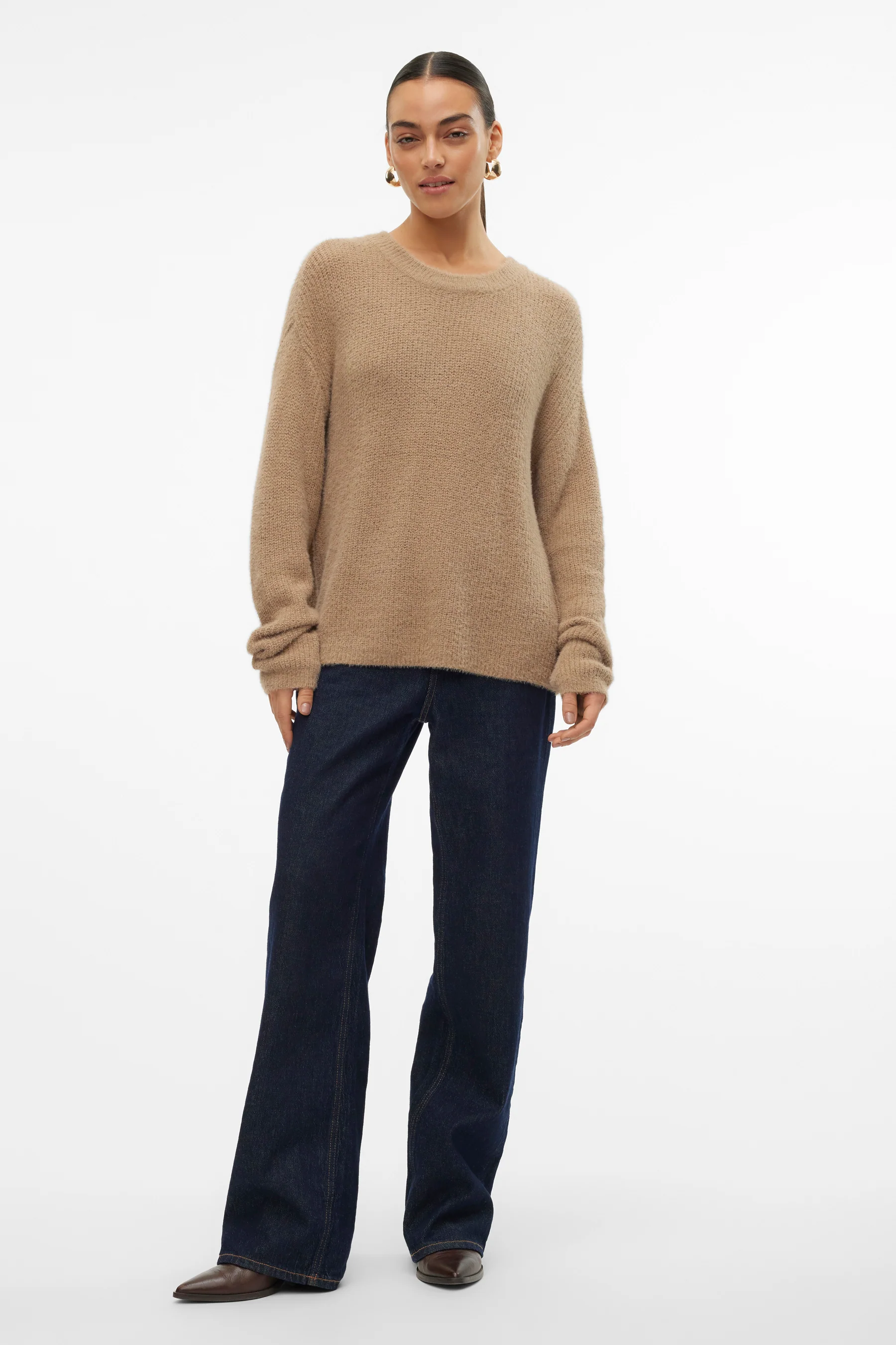 Pull met ronde hals - beige - Image 2