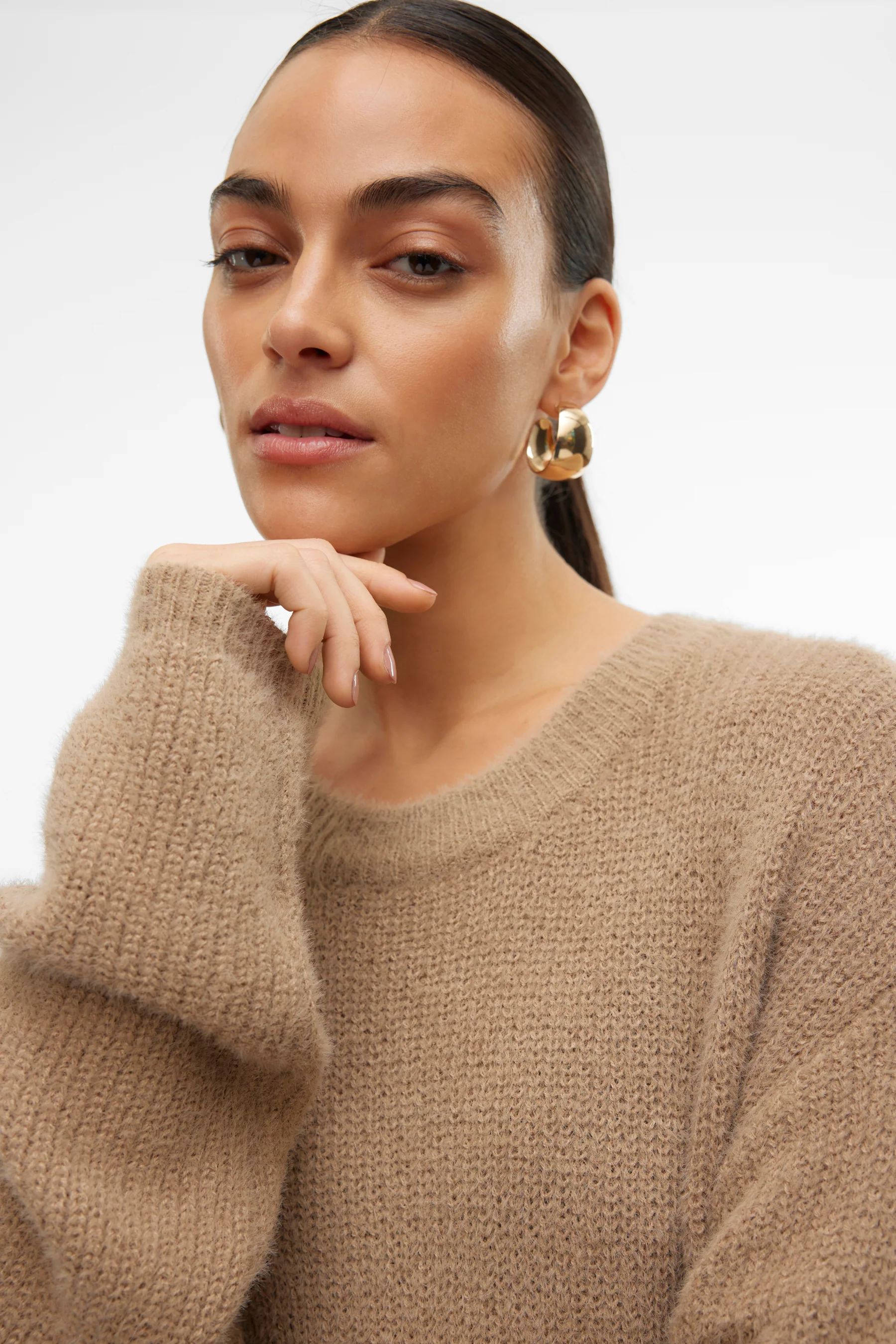 Pull met ronde hals - beige - Image 5