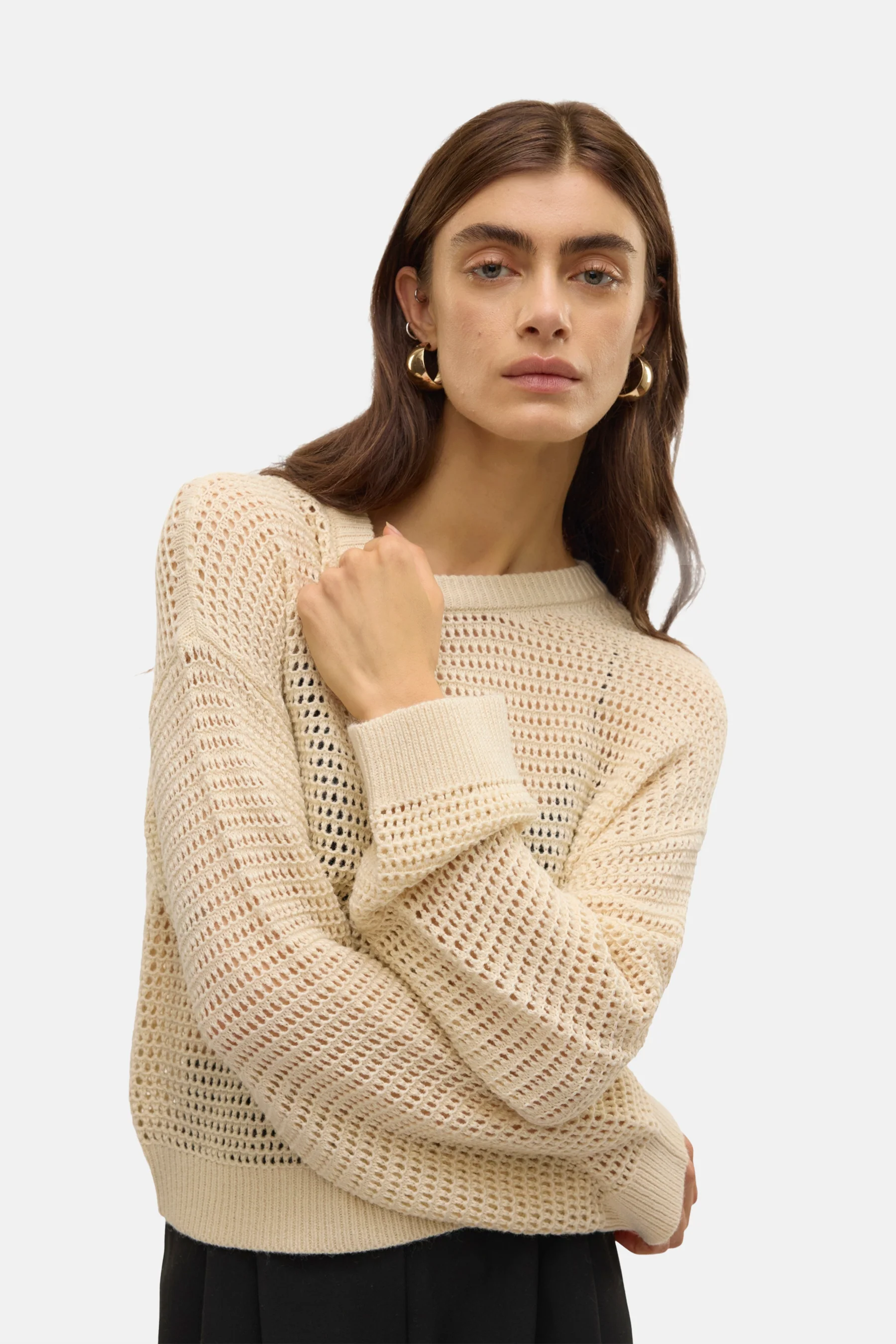 Pull met ronde hals - beige - Image 5