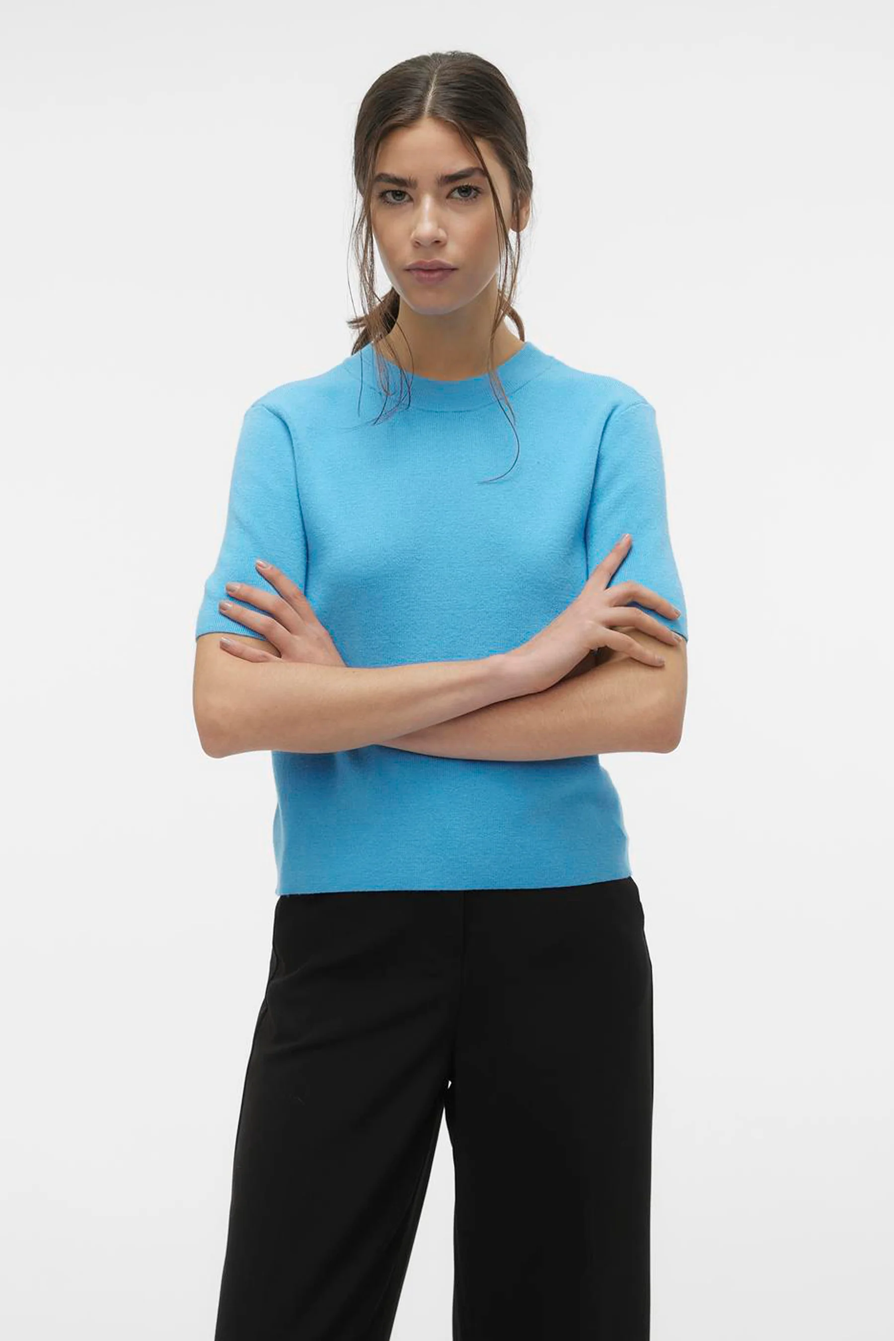 Pull met ronde hals - blauw