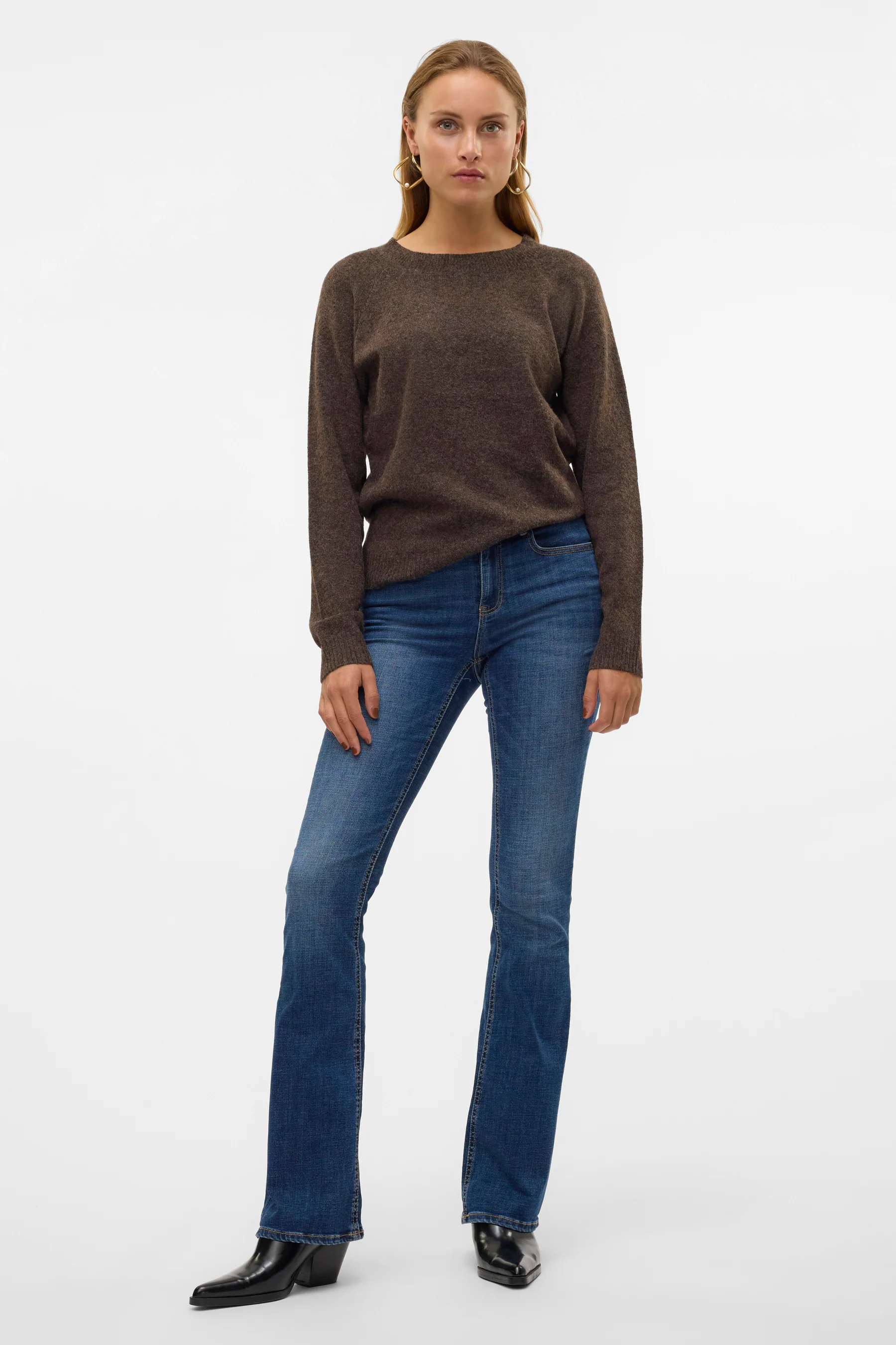 Pull met ronde hals - bruin - Image 2