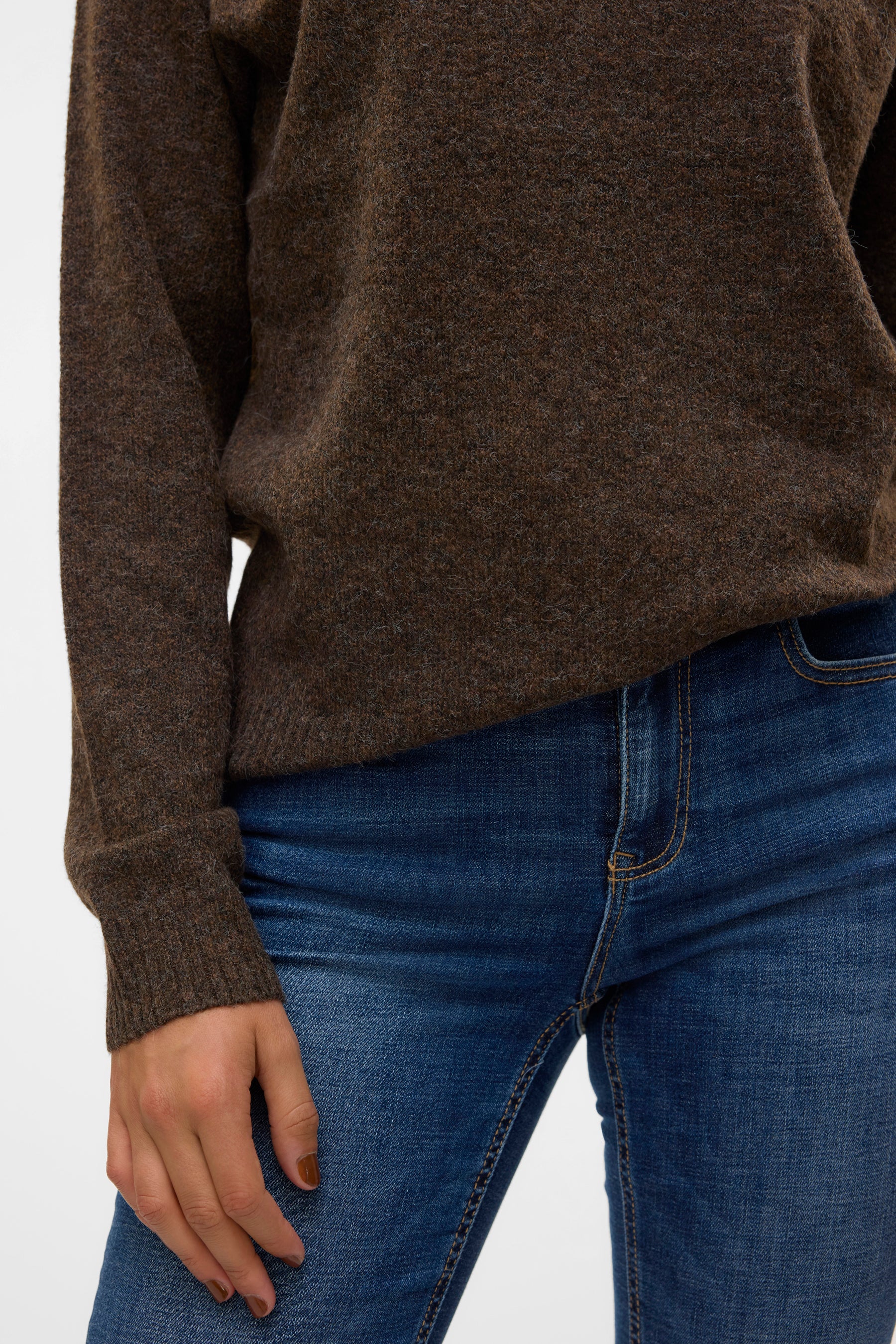 Pull met ronde hals - bruin - Image 4
