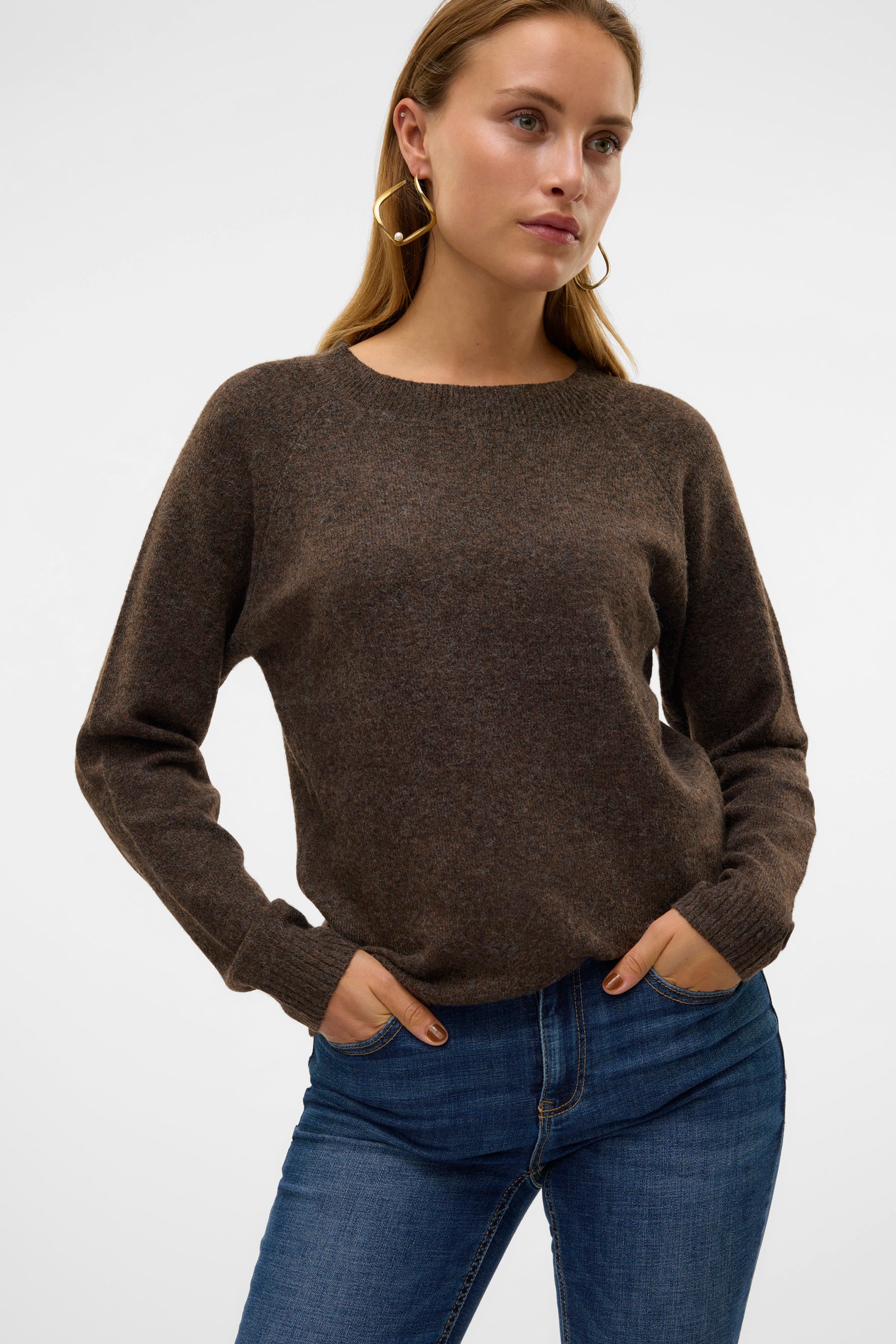 Pull met ronde hals - bruin - Image 5
