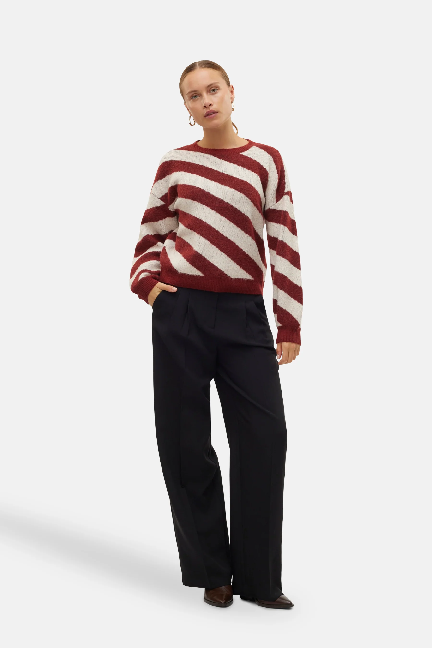 Pull met ronde hals - bruin - Image 2