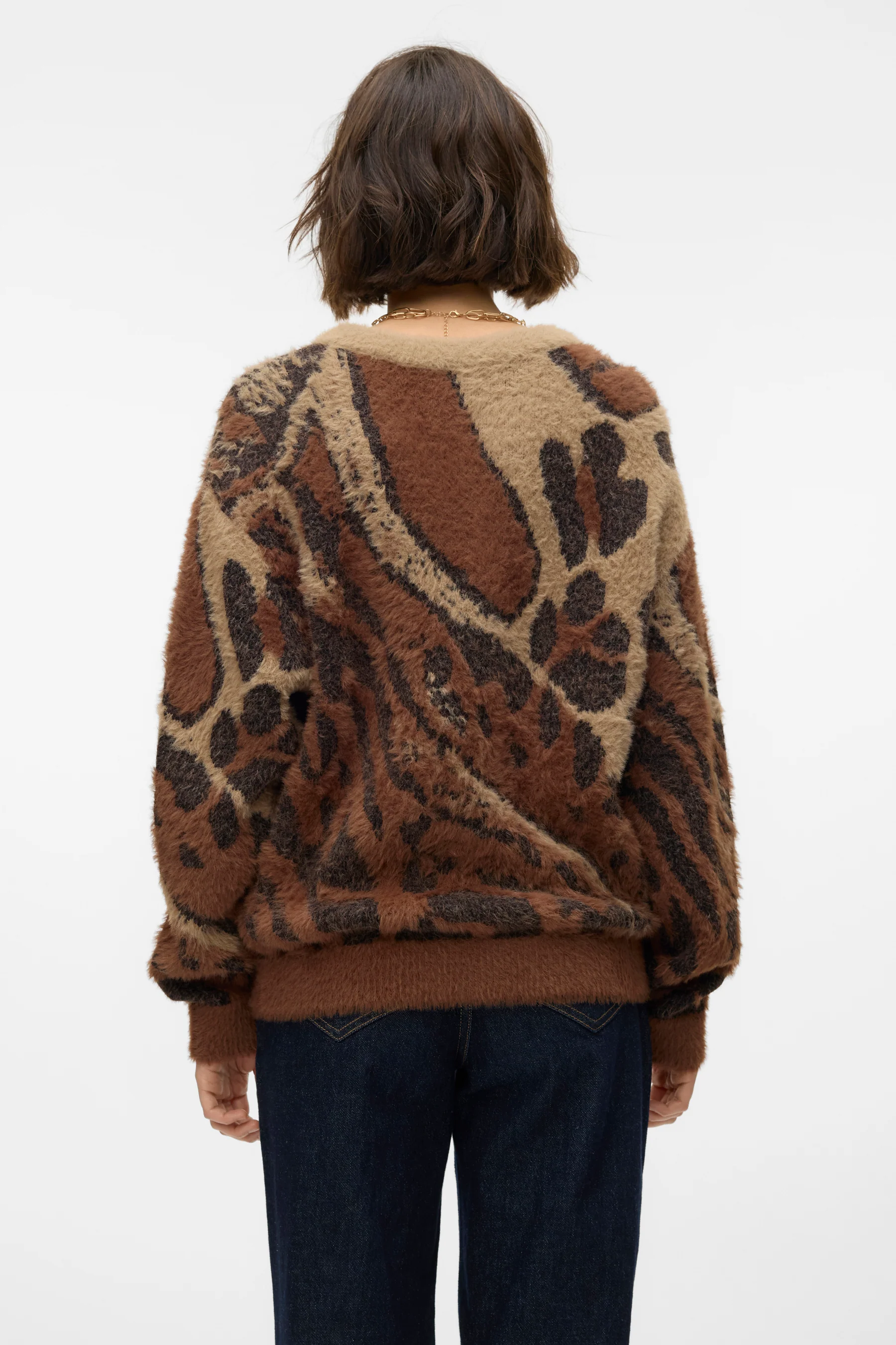 Pull met ronde hals - bruin - Image 3