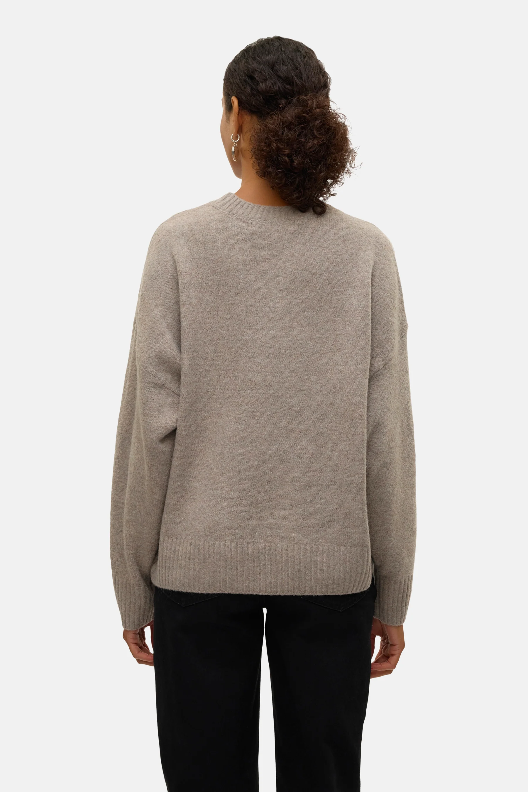 Pull met ronde hals - bruin - Image 3