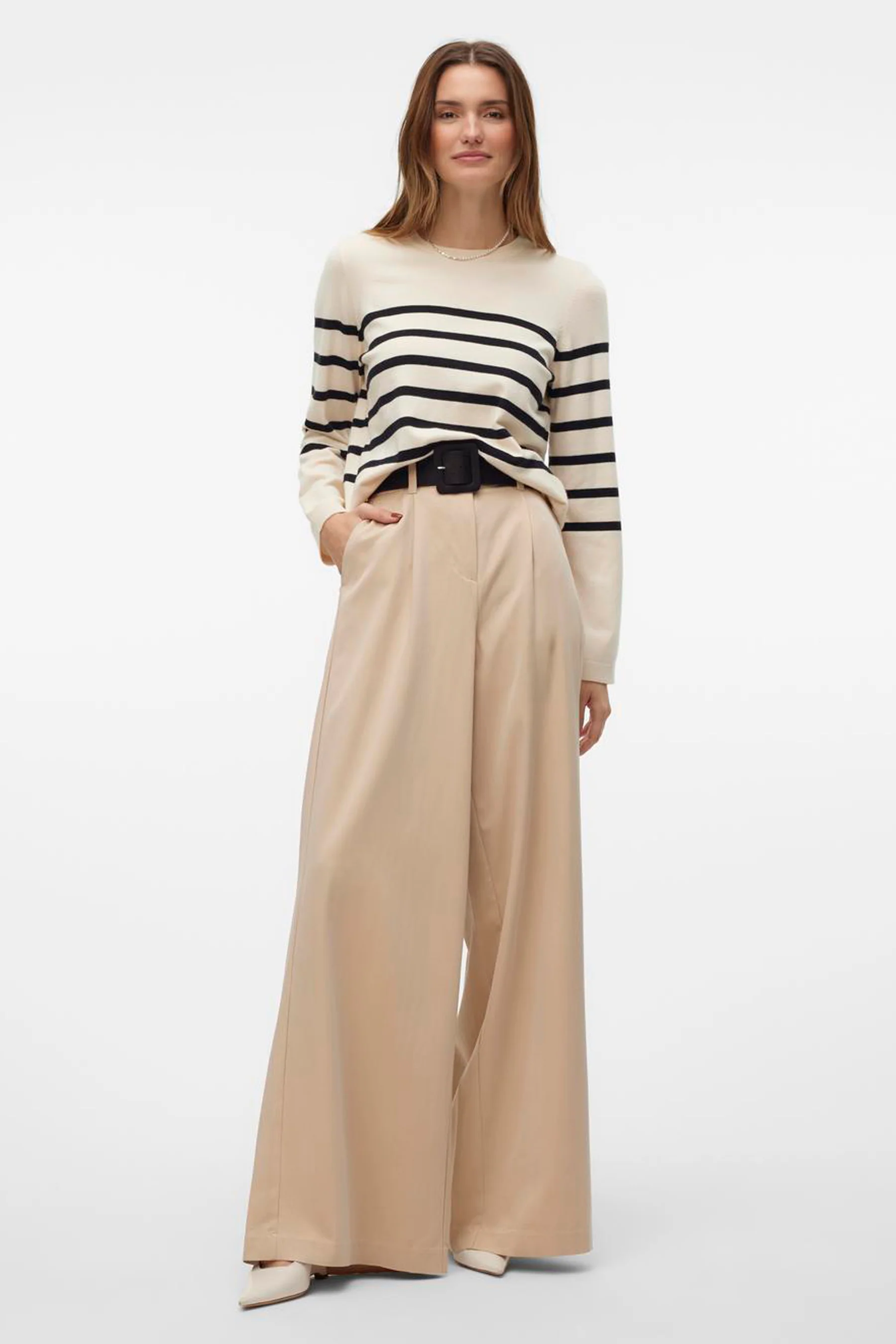 Pull met ronde hals - ecru - Image 2