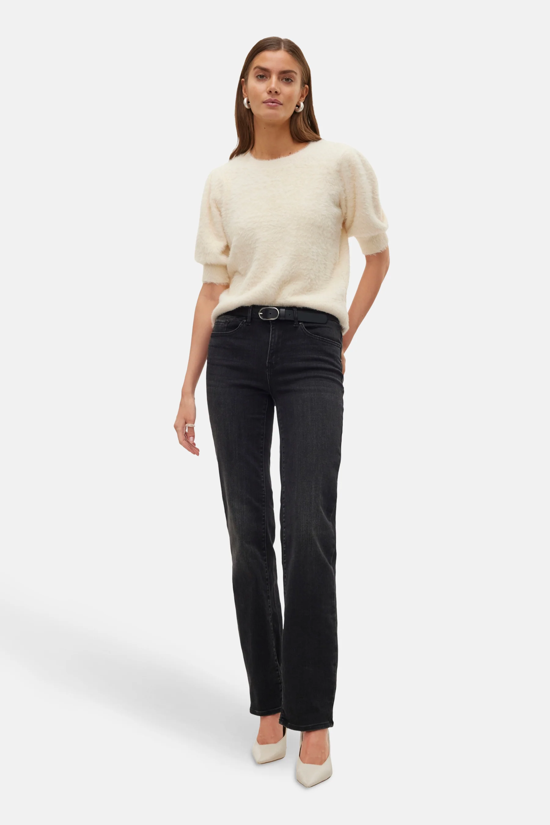 Pull met ronde hals - ecru - Image 2