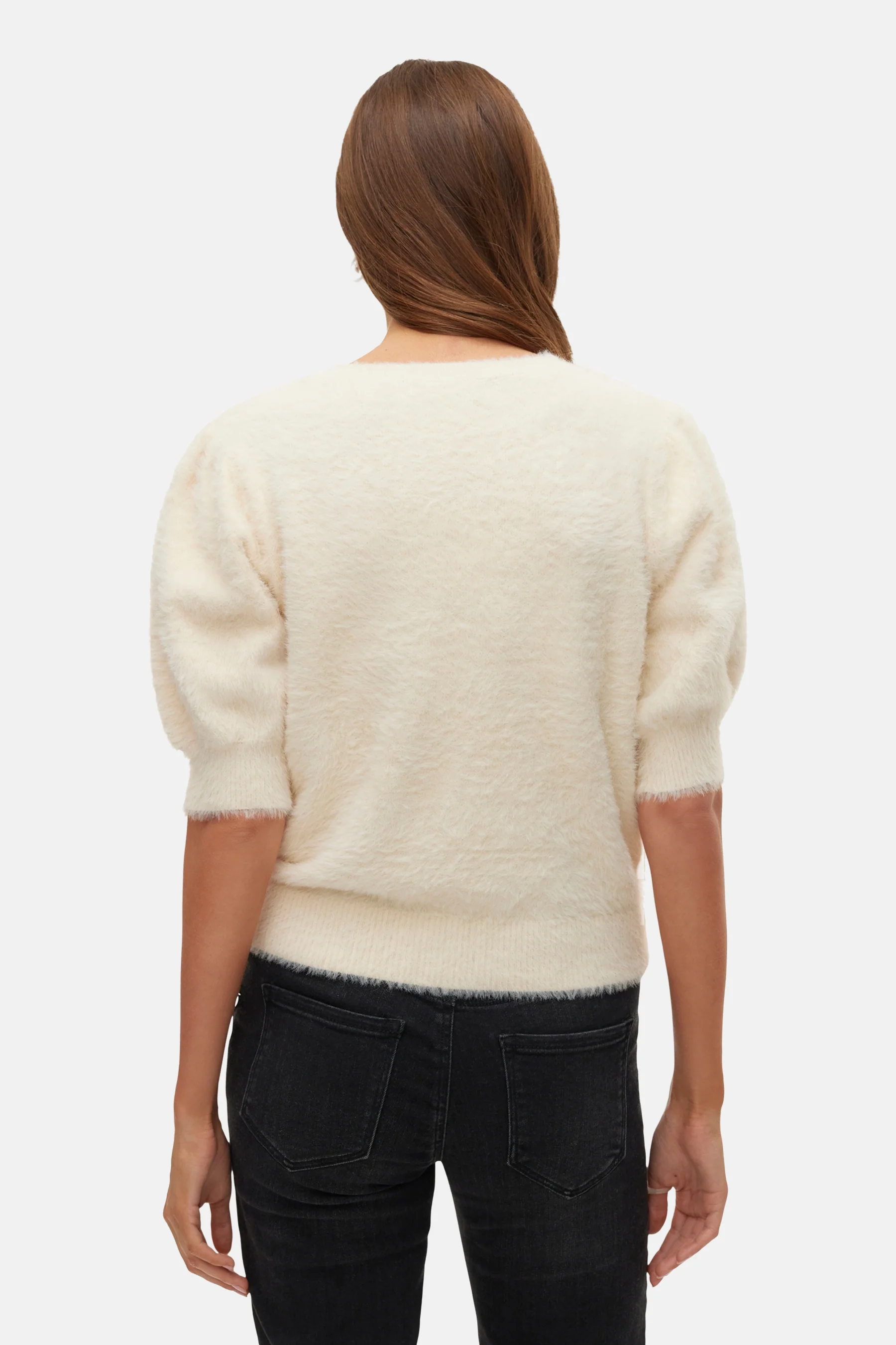 Pull met ronde hals - ecru - Image 3