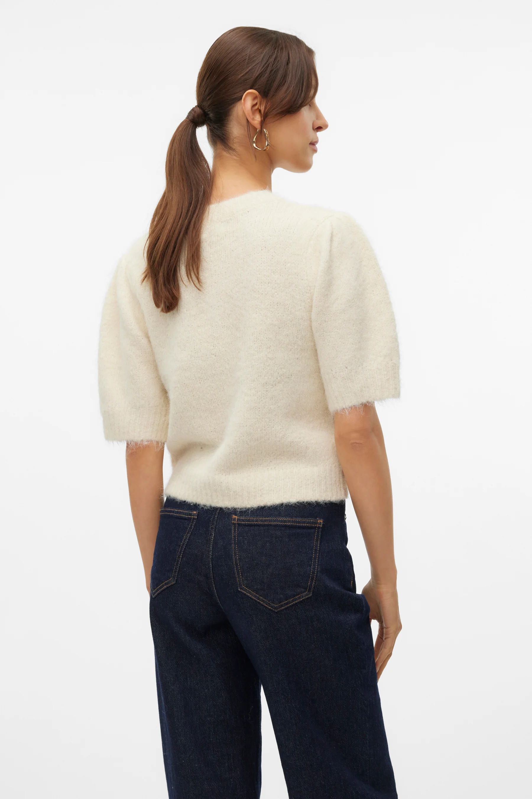 Pull met ronde hals - ecru - Image 3