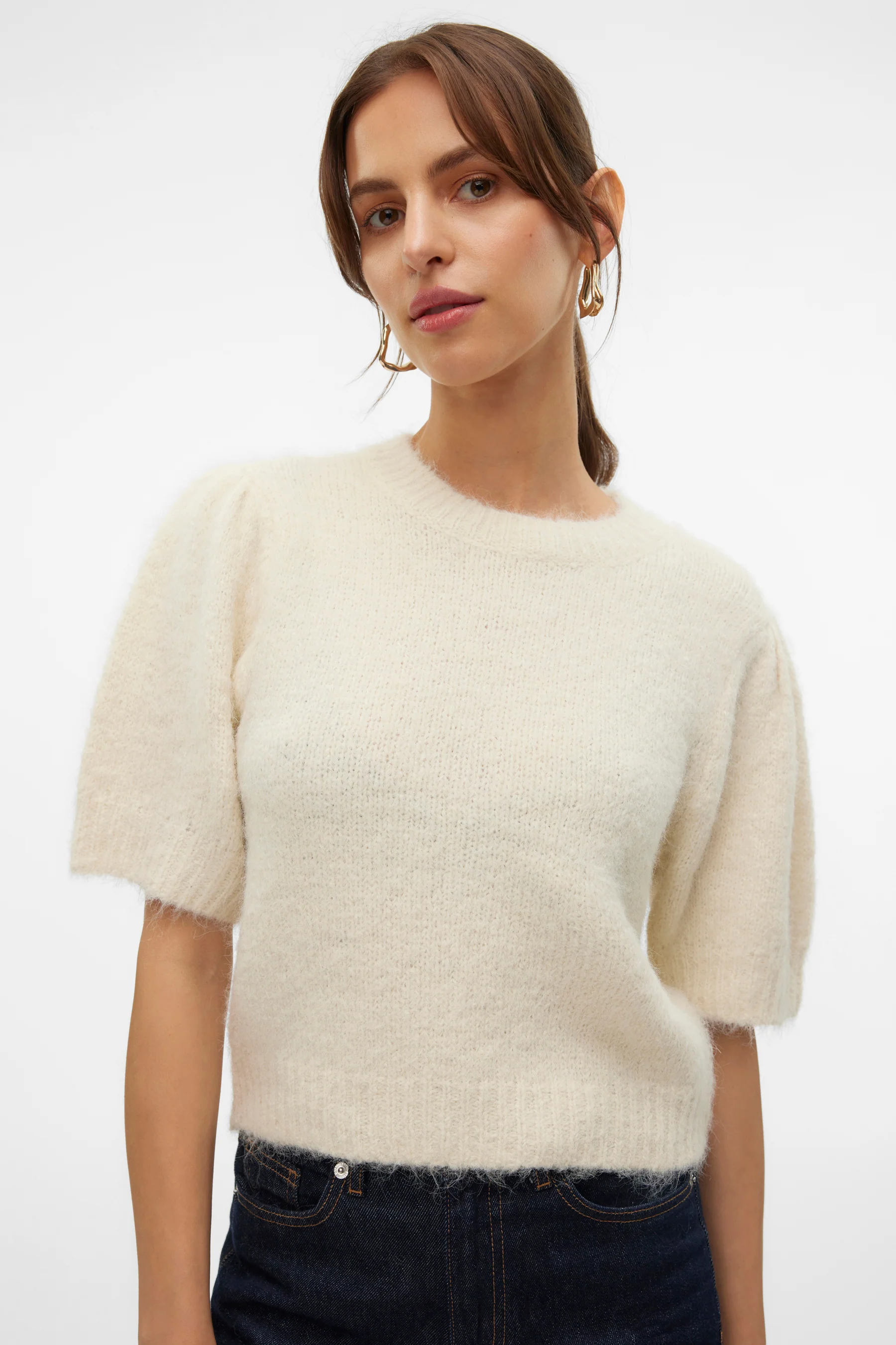 Pull met ronde hals - ecru - Image 4