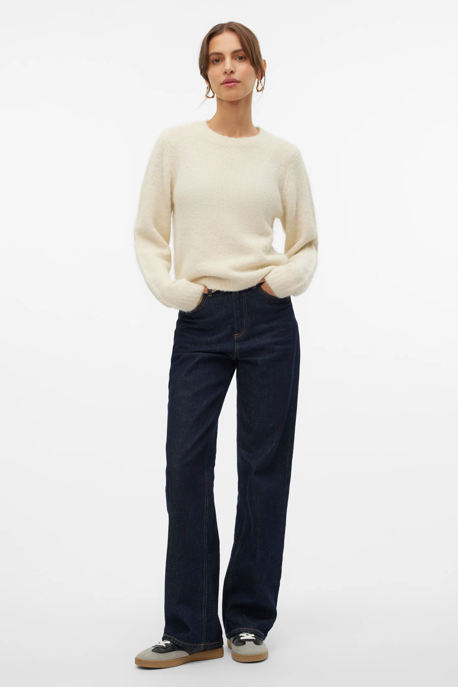 Pull met ronde hals - ecru - Image 2