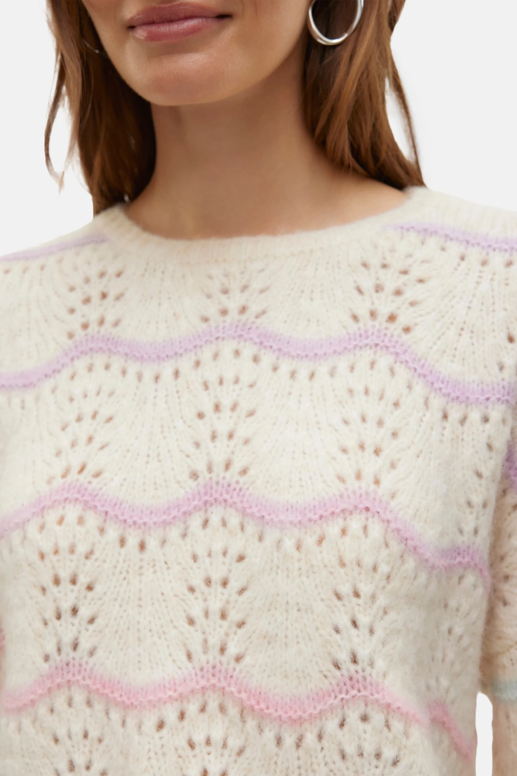 Pull met ronde hals - ecru - Image 5