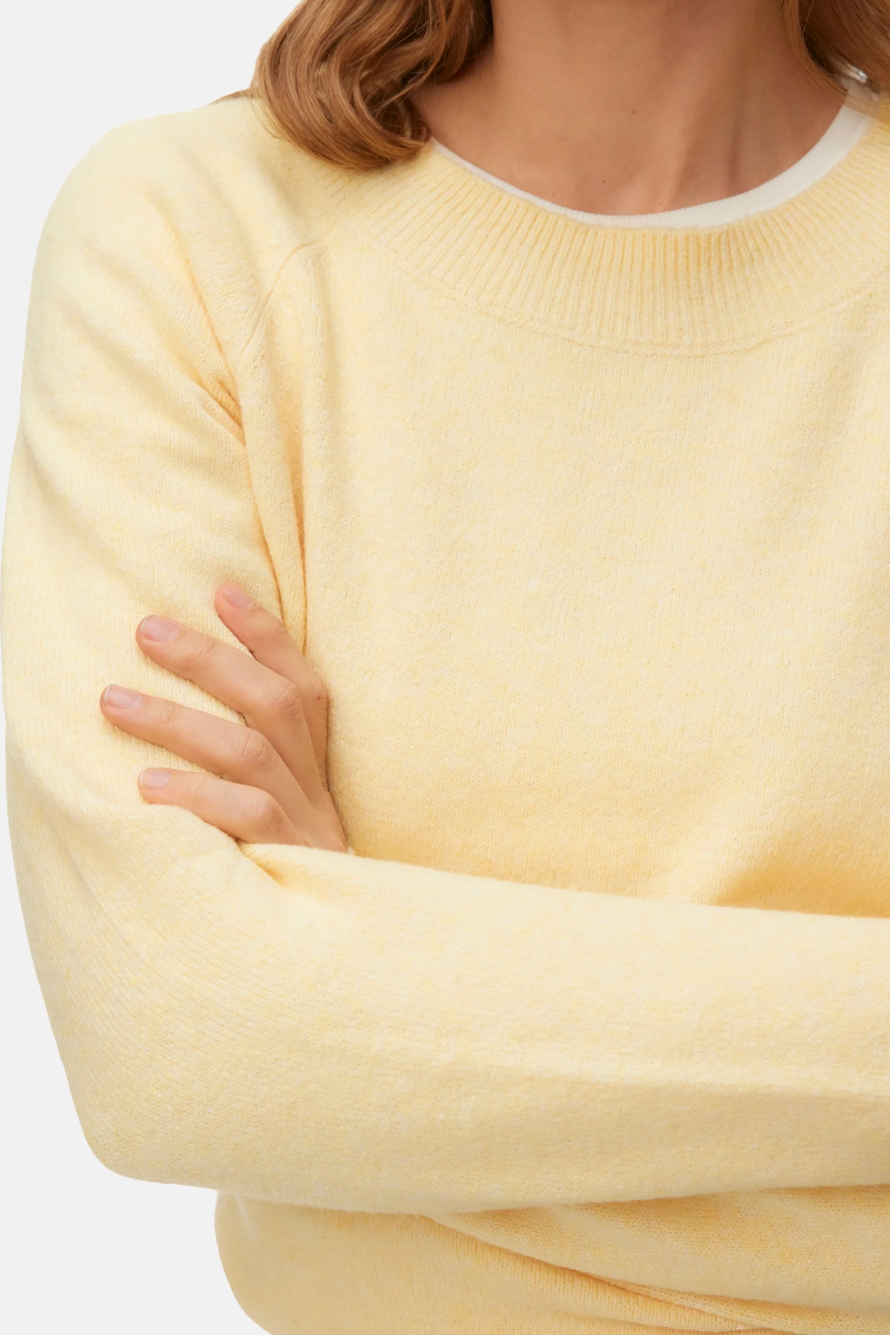 Pull met ronde hals - geel - Image 4