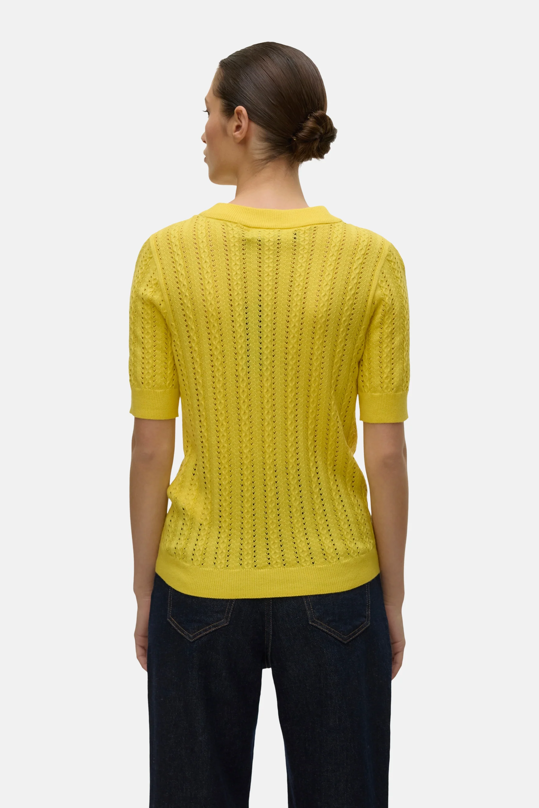 Pull met ronde hals - geel - Image 3