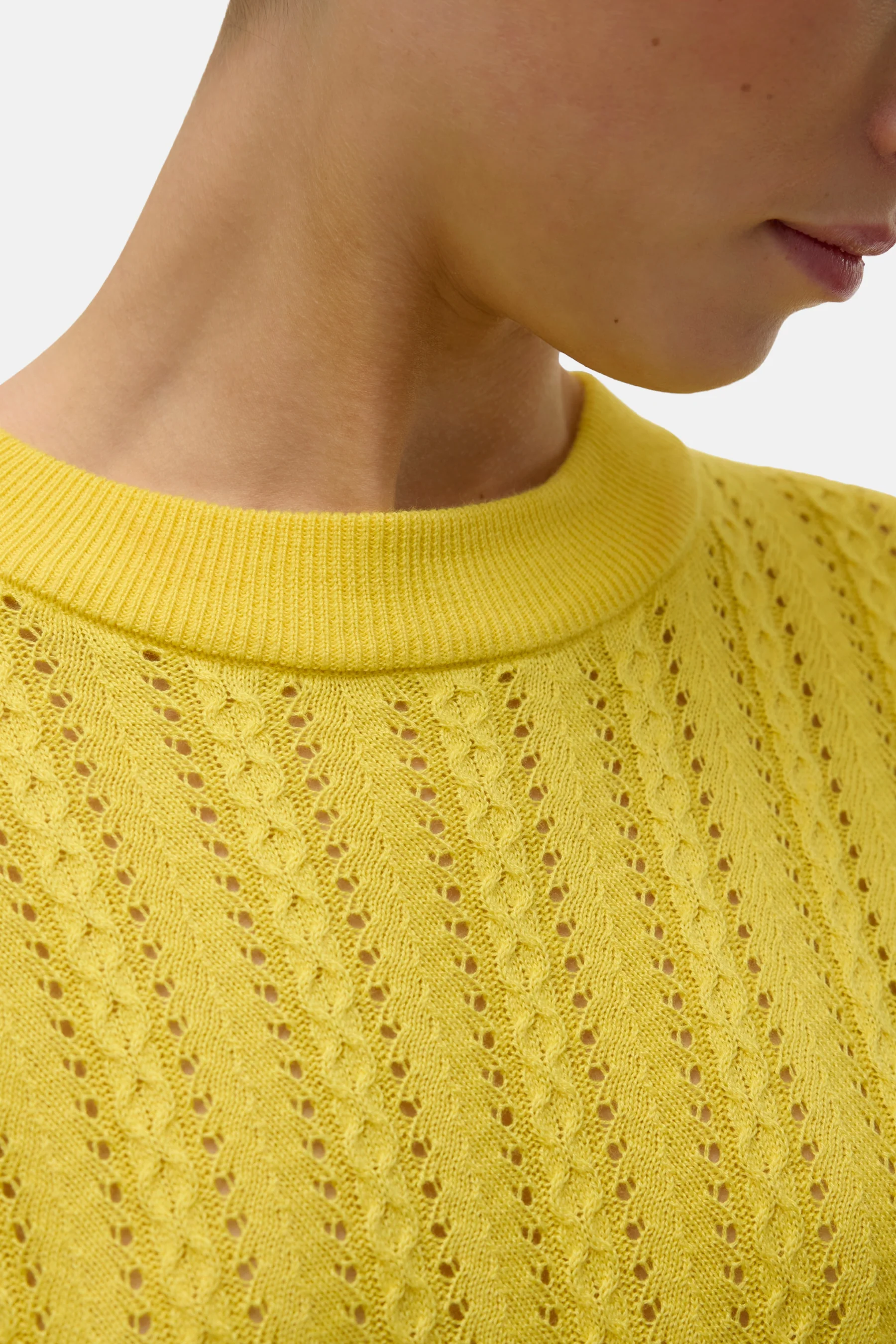 Pull met ronde hals - geel - Image 4