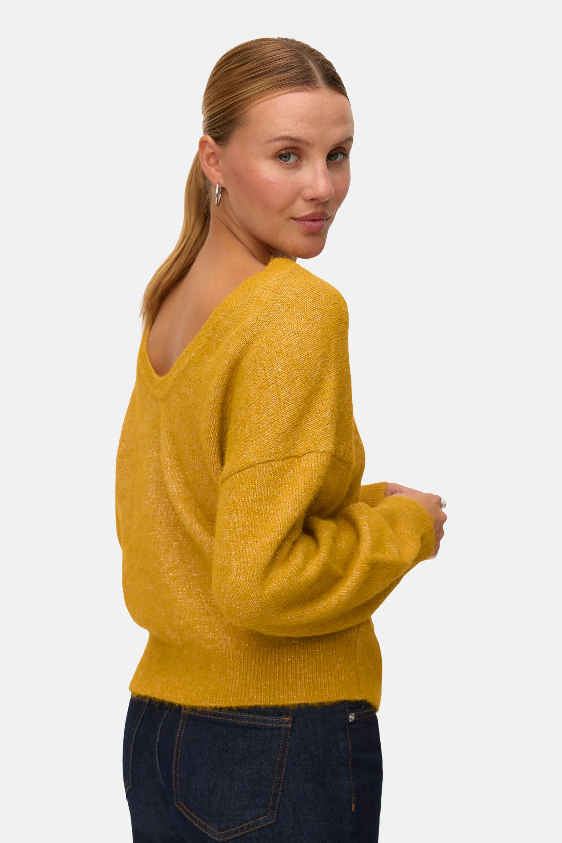 Pull met ronde hals - geel - Image 3