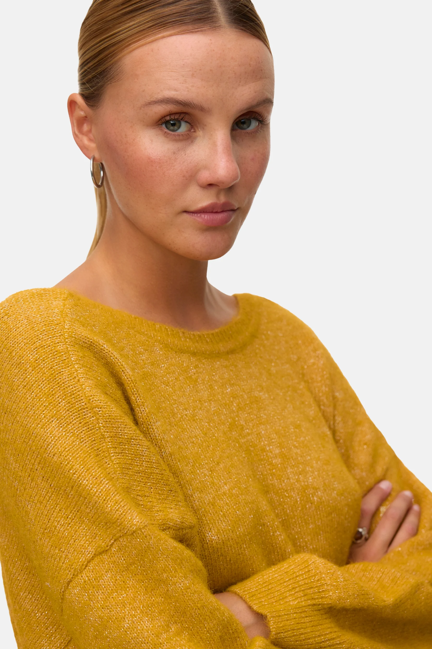Pull met ronde hals - geel - Image 4