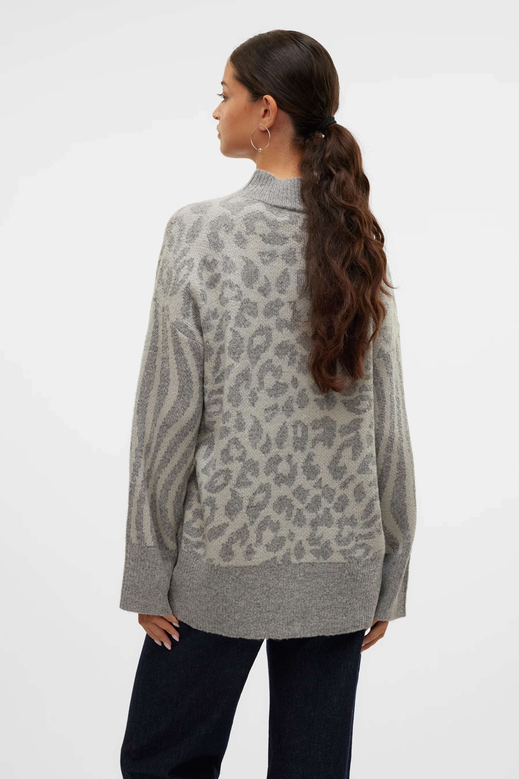 Pull met ronde hals - grijs - Image 3