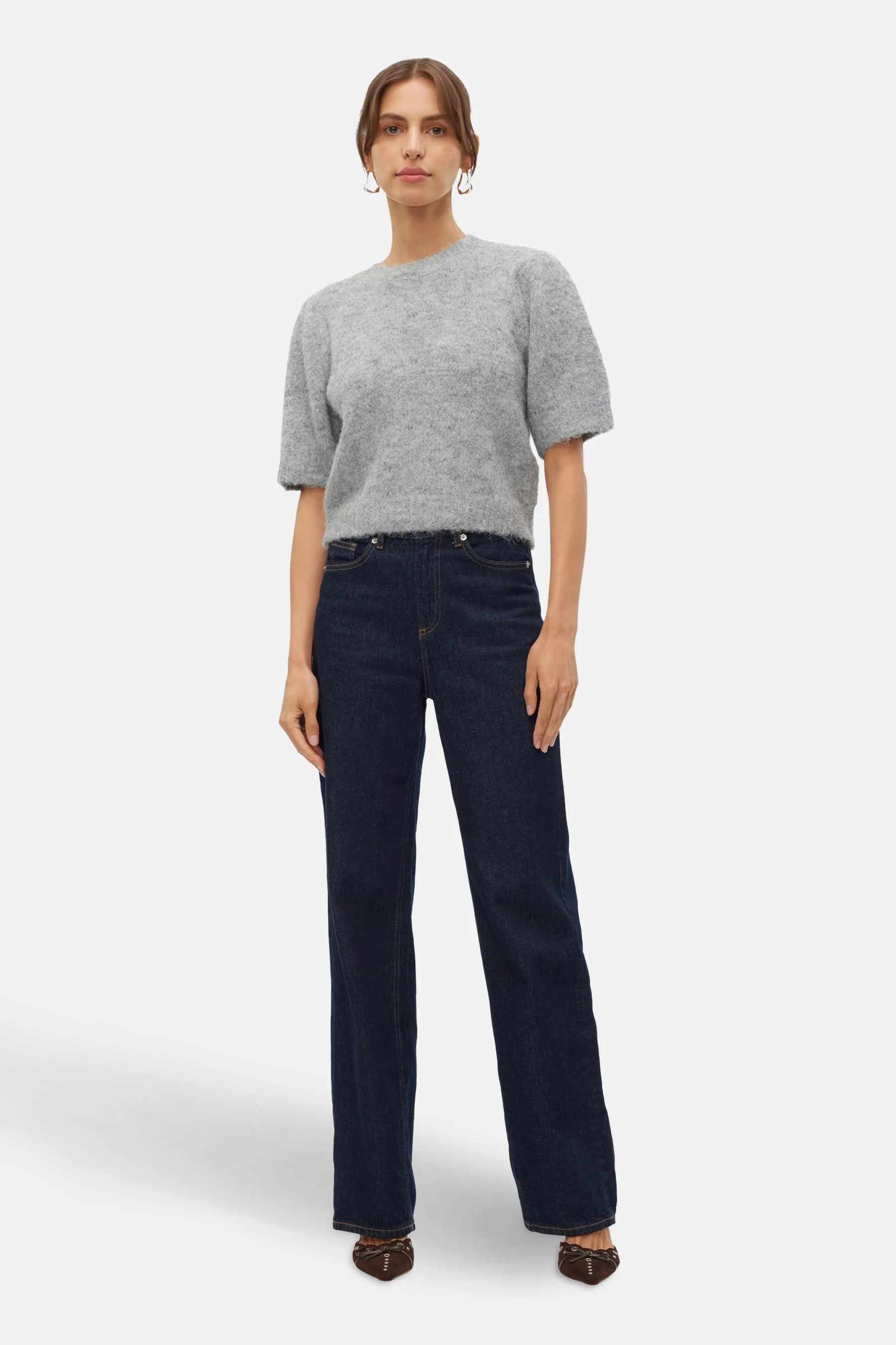 Pull met ronde hals - grijs - Image 3