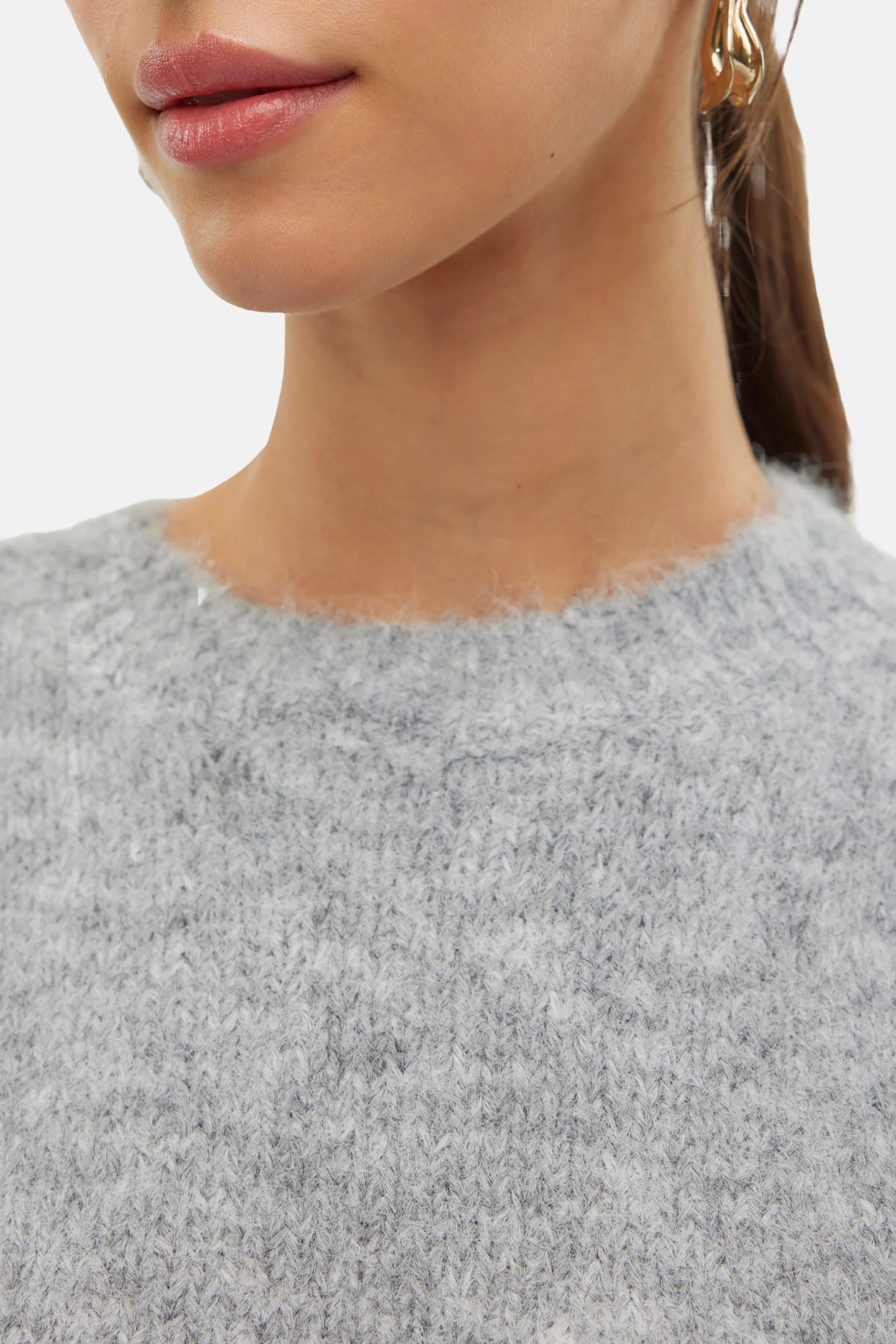 Pull met ronde hals - grijs - Image 5