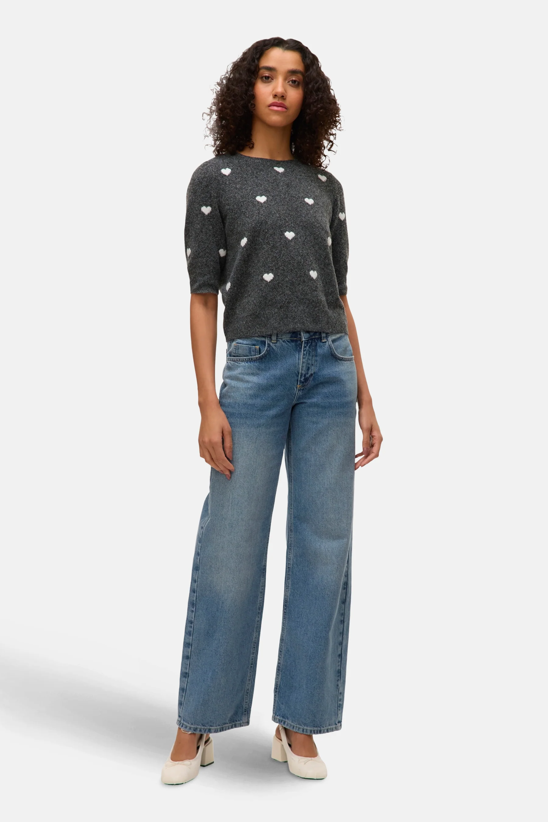 Pull met ronde hals - grijs - Image 2