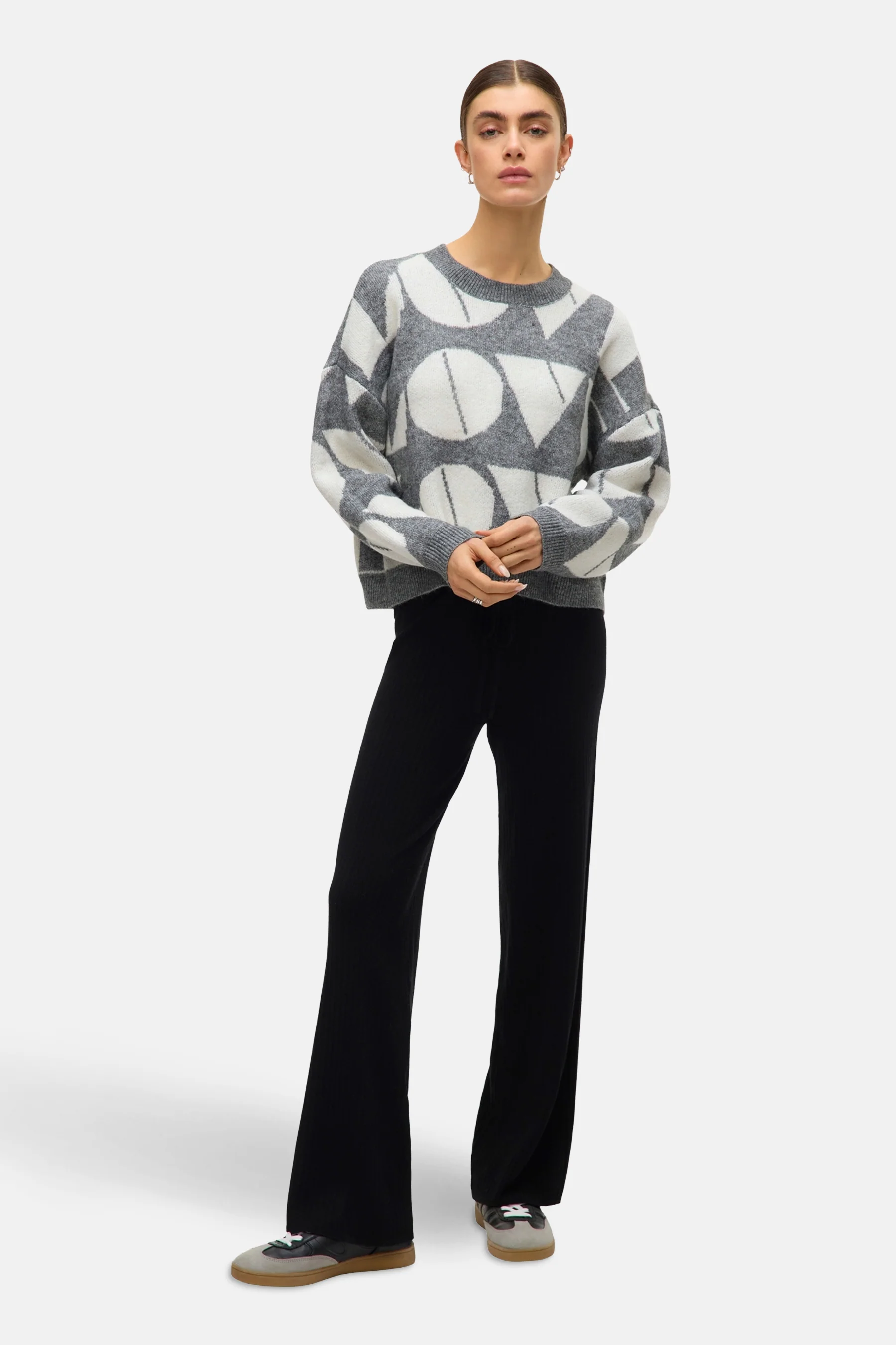 Pull met ronde hals - grijs - Image 2