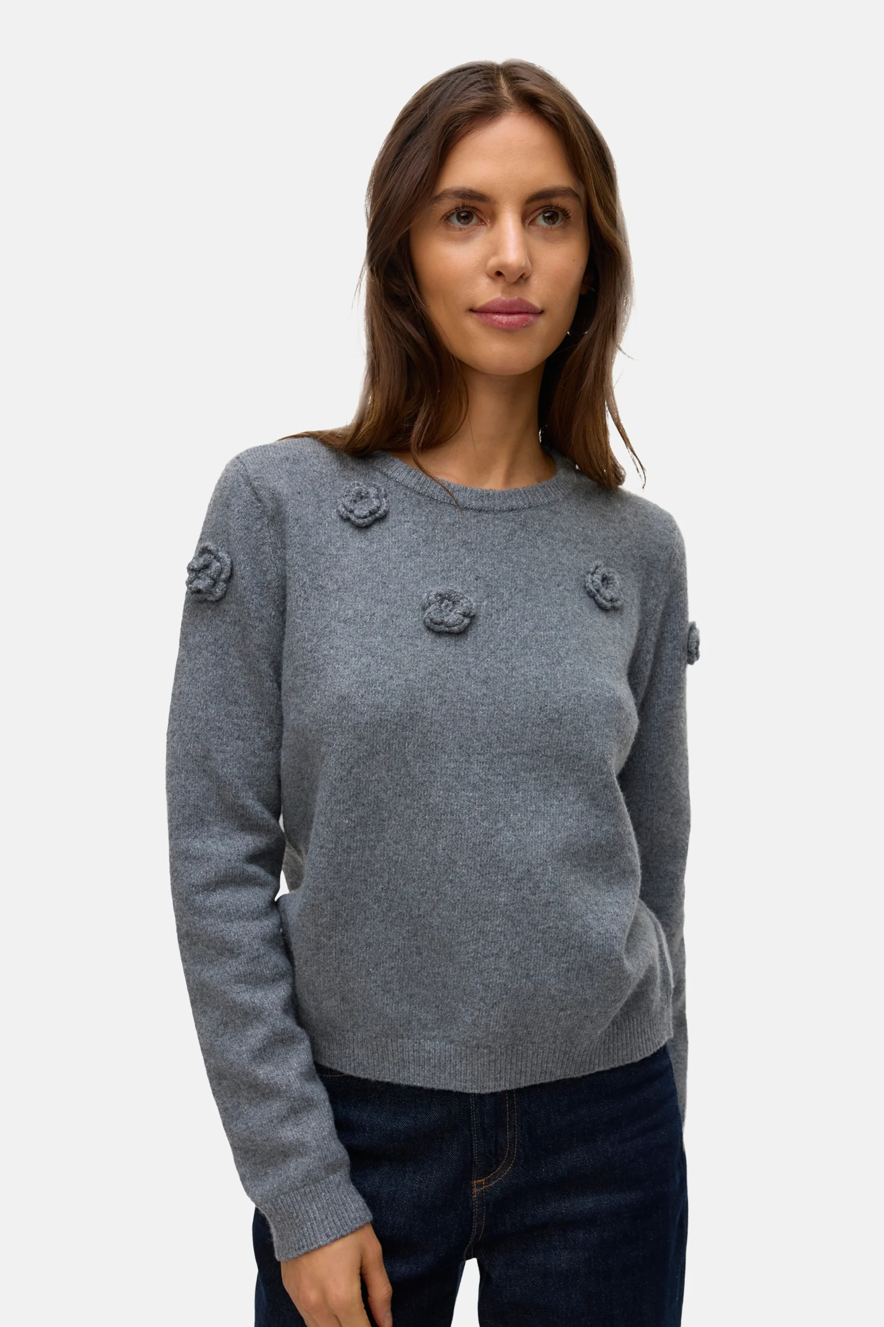 Pull met ronde hals - grijs - Image 4