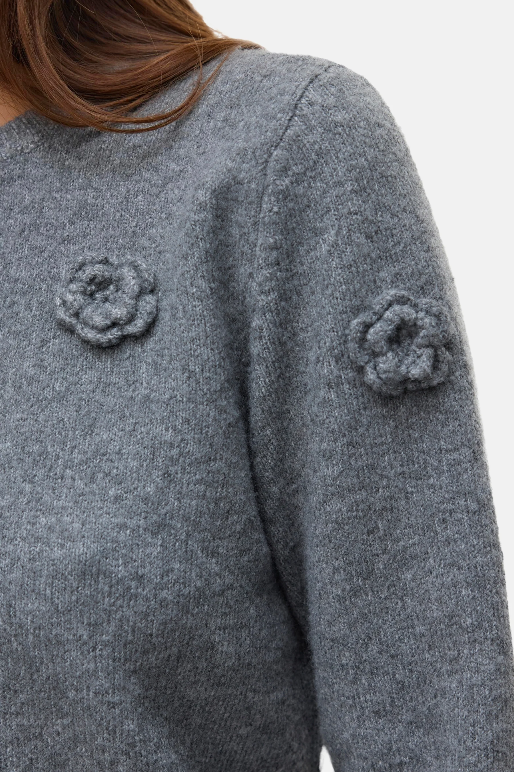 Pull met ronde hals - grijs - Image 5