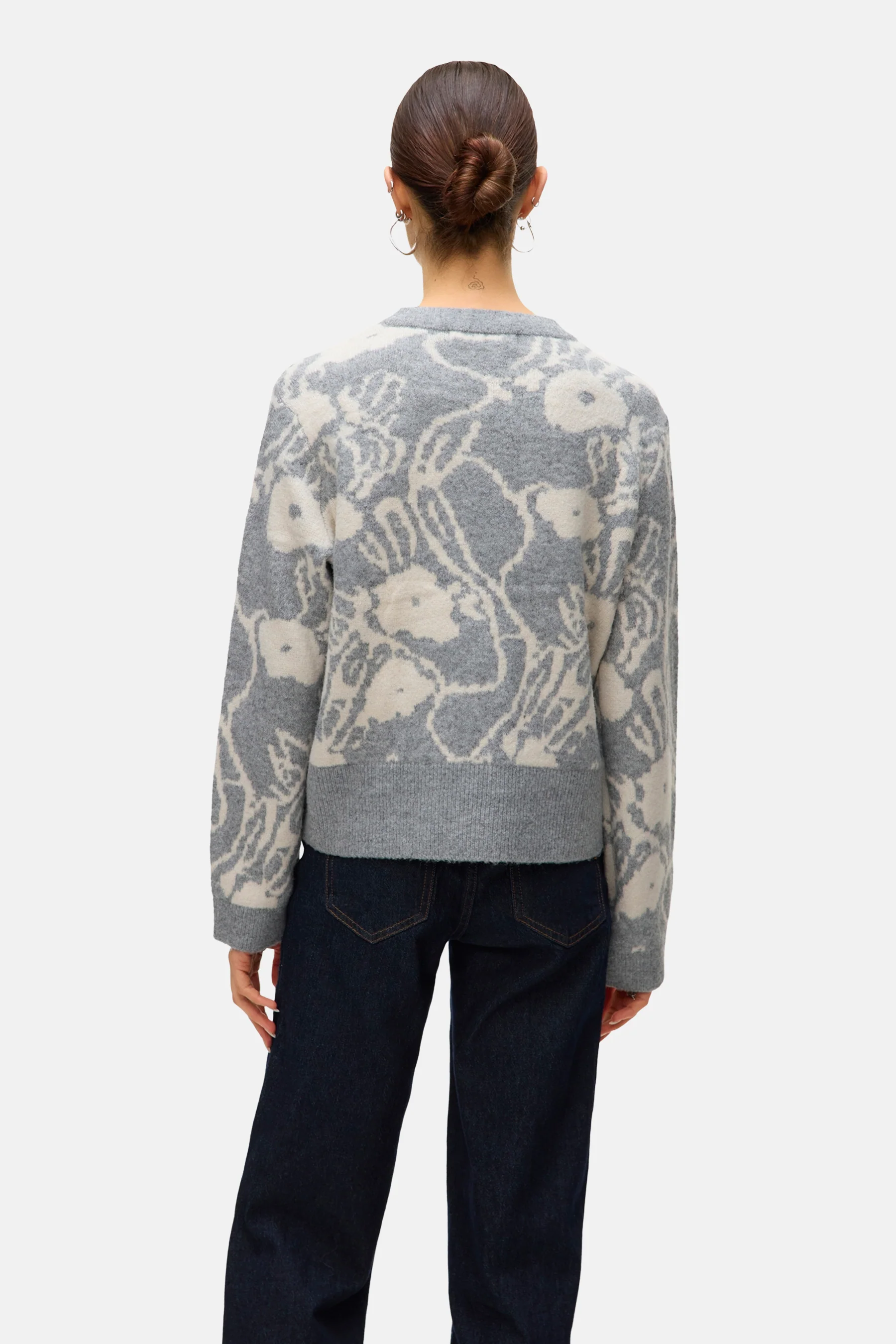 Pull met ronde hals - grijs - Image 3