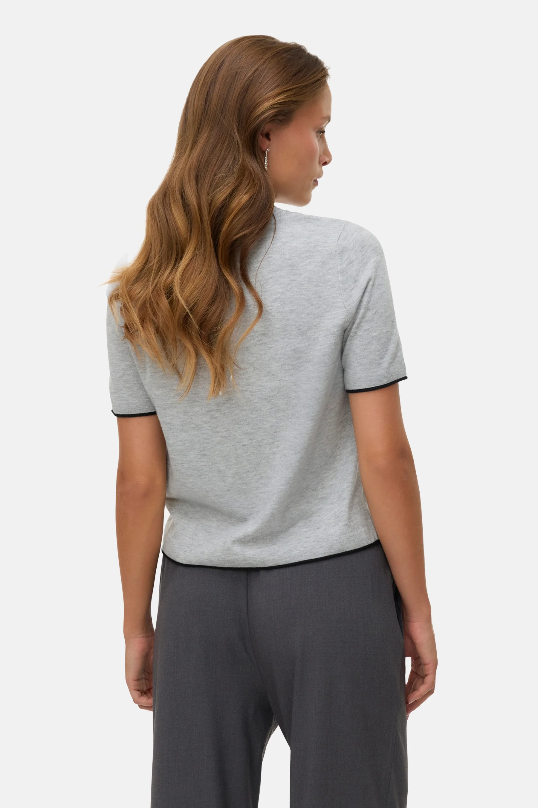Pull met ronde hals - grijs - Image 2