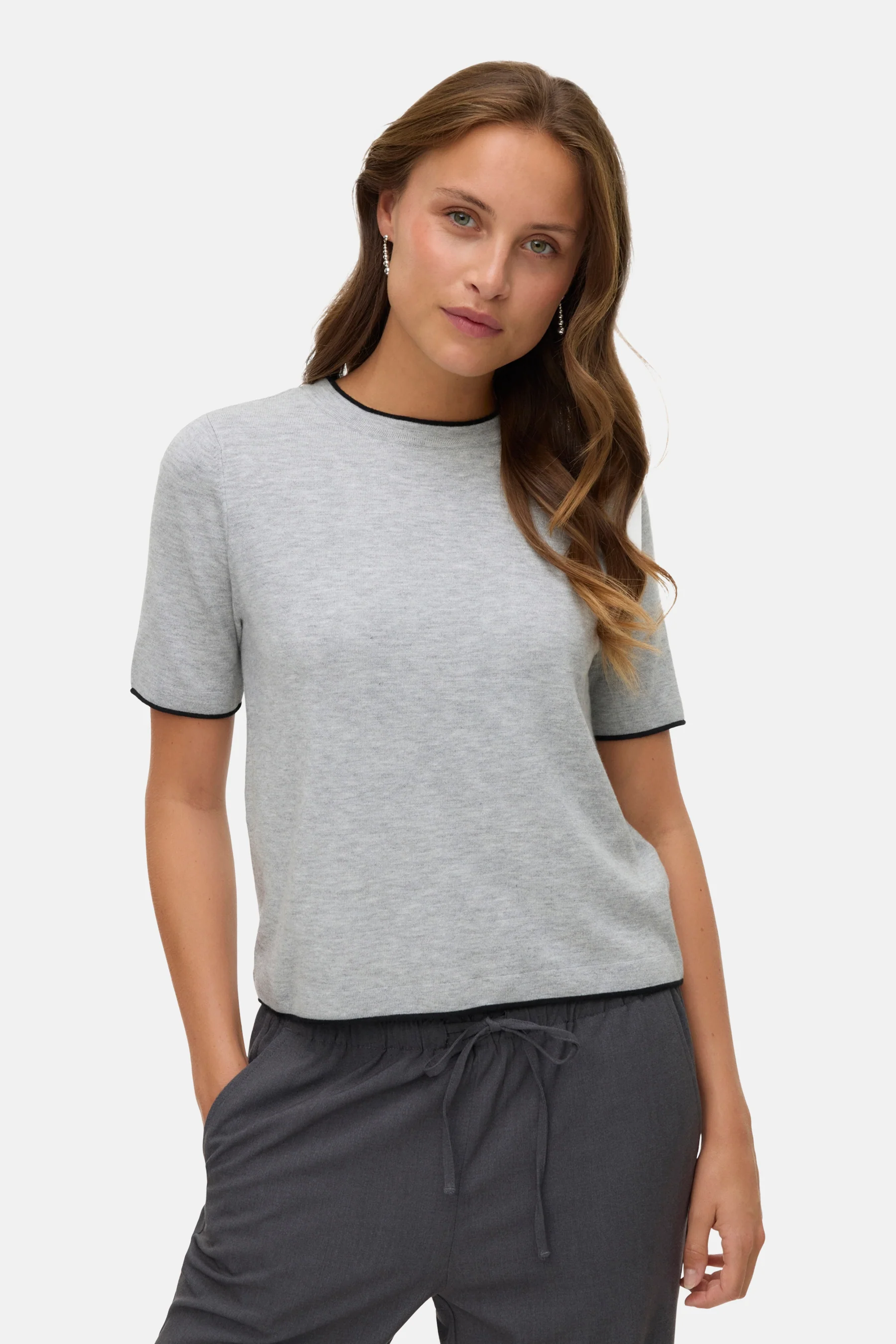 Pull met ronde hals - grijs - Image 3