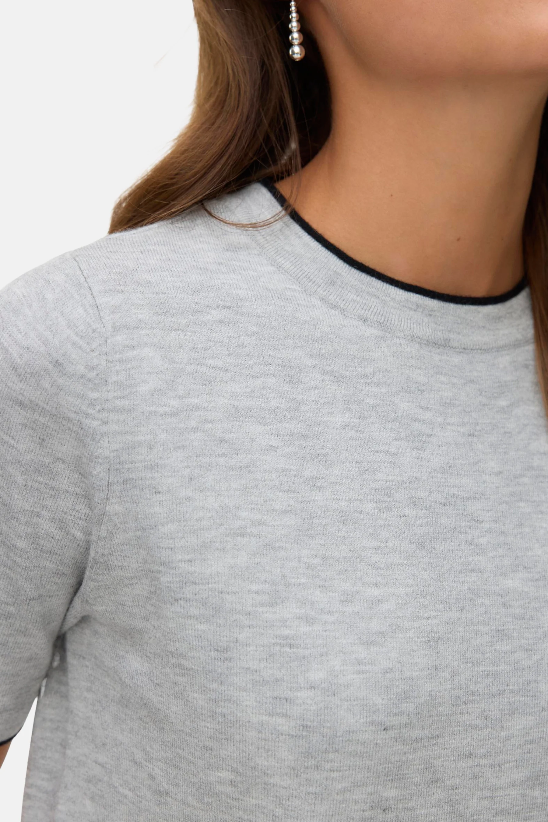 Pull met ronde hals - grijs - Image 4