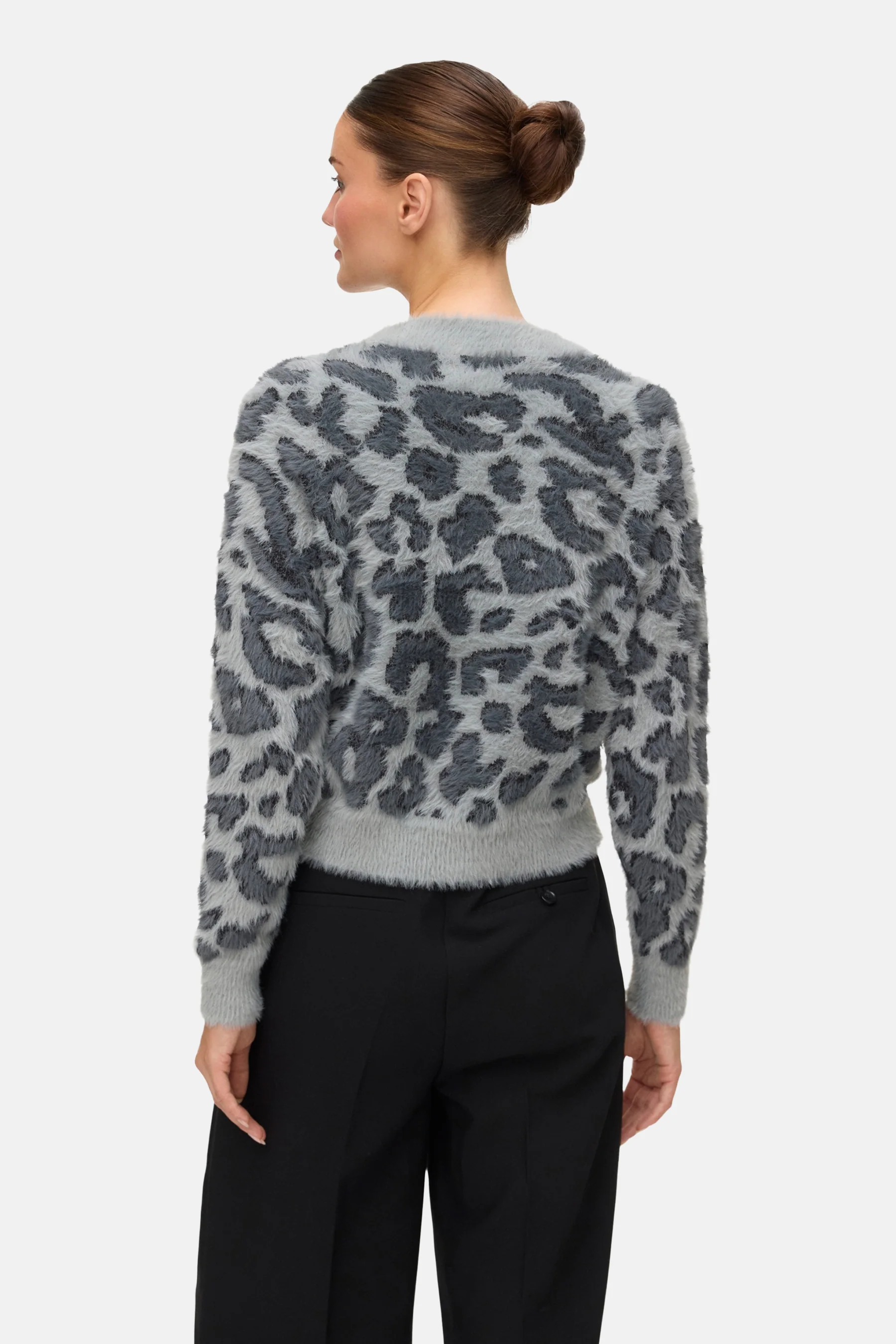 Pull met ronde hals - grijs - Image 3