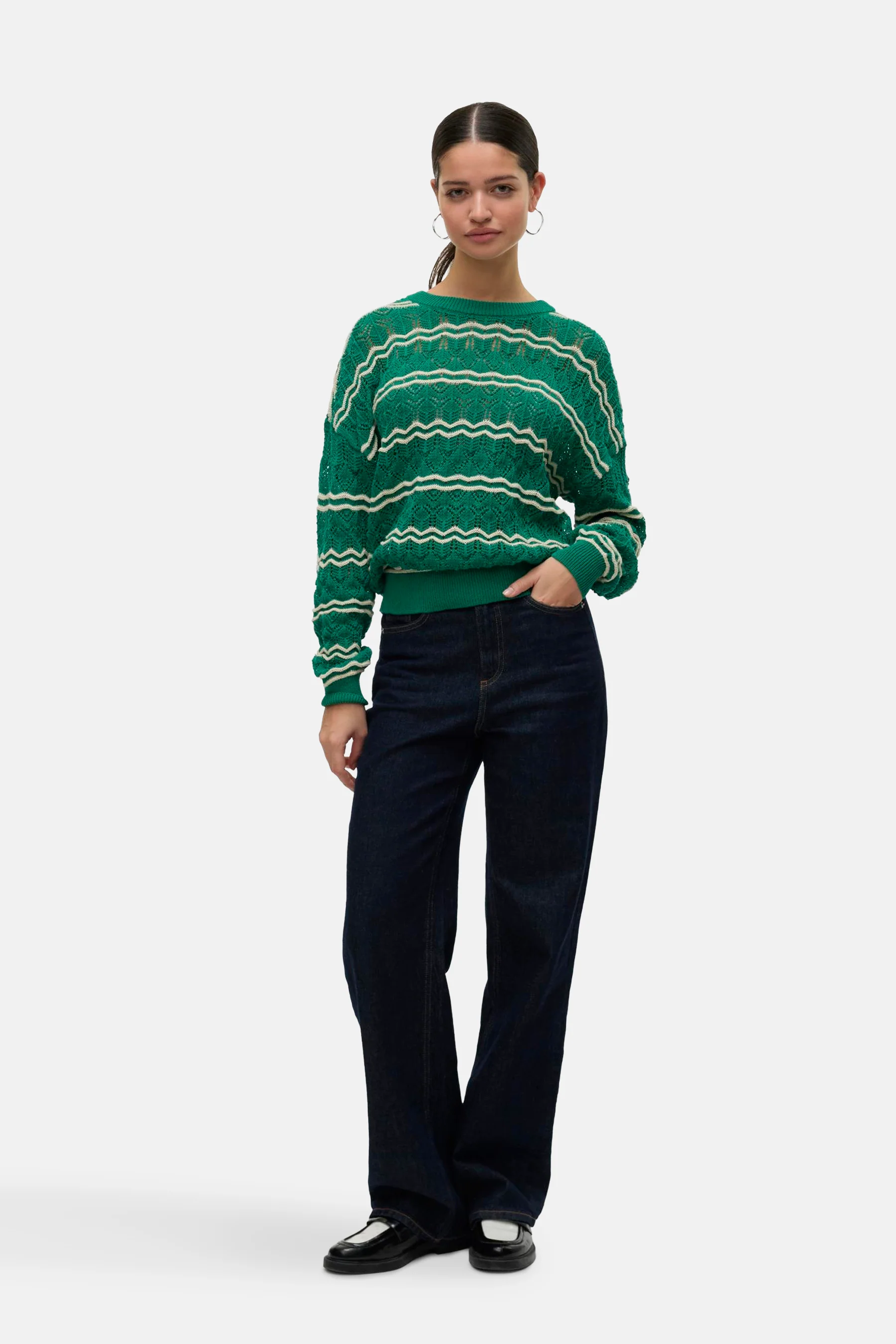 Pull met ronde hals - groen - Image 2