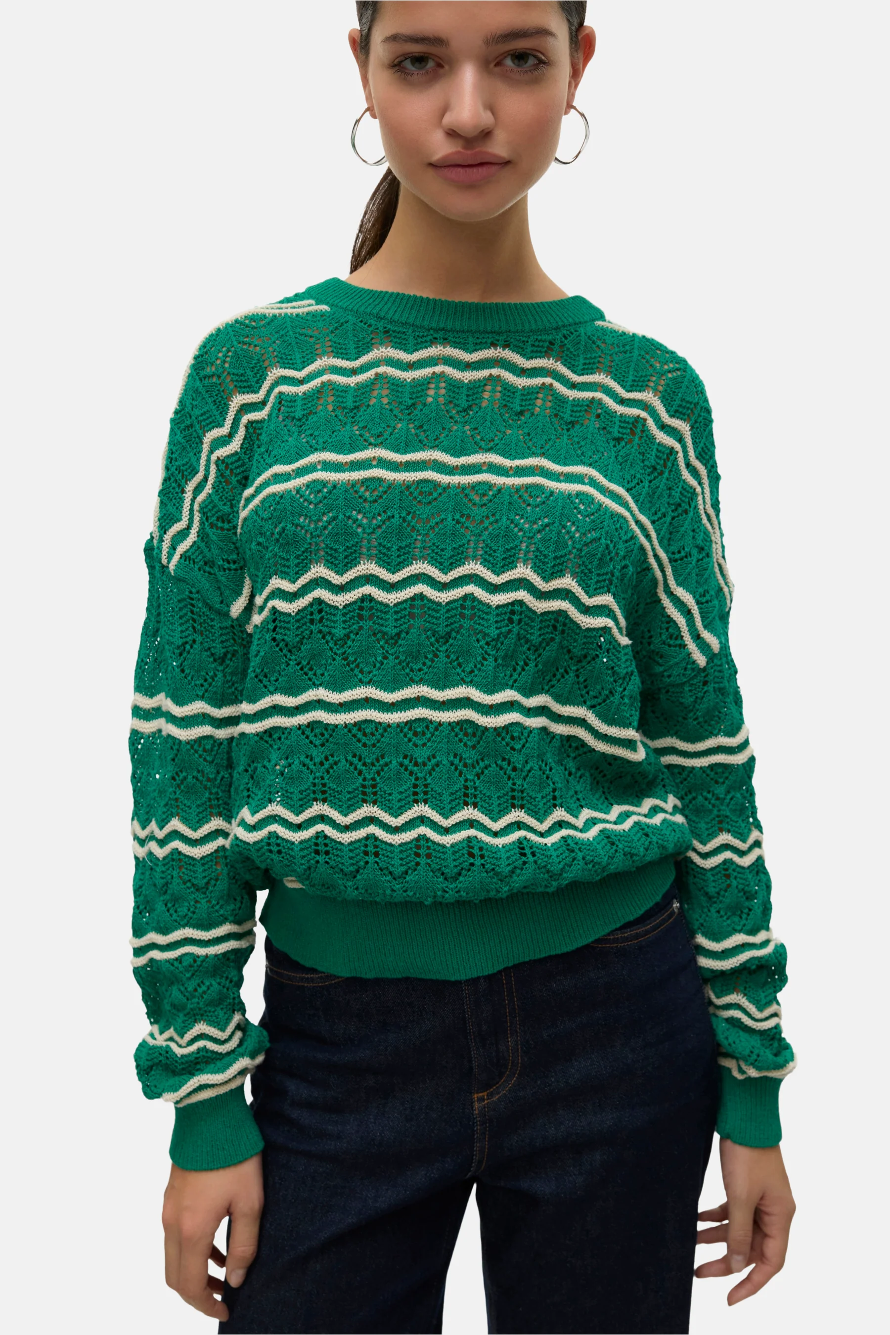 Pull met ronde hals - groen - Image 4