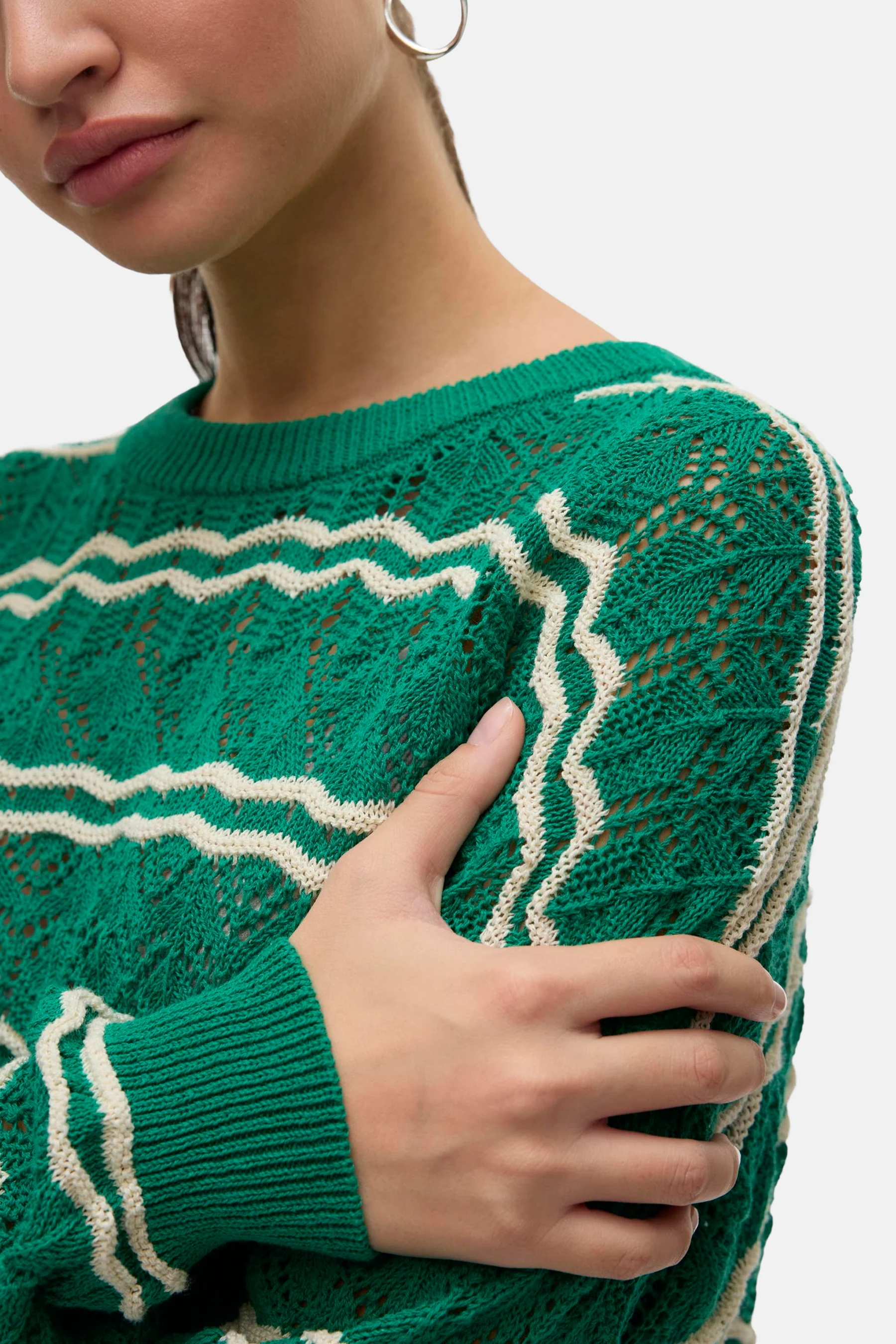 Pull met ronde hals - groen - Image 5