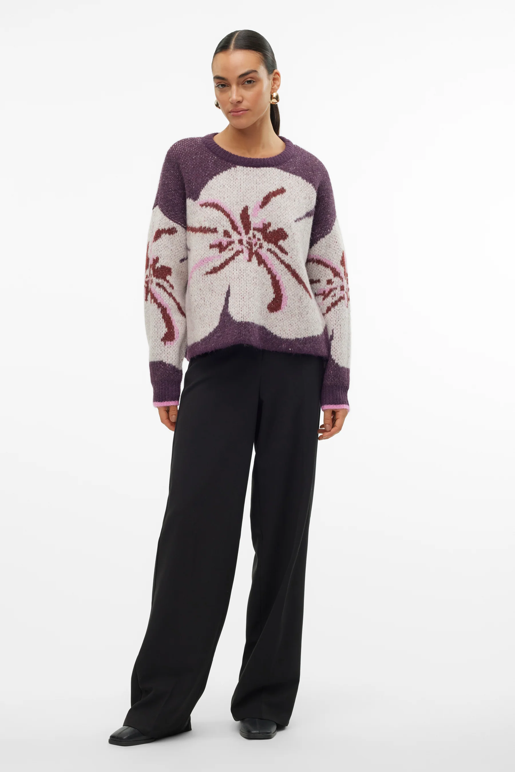Pull met ronde hals - paars - Image 2