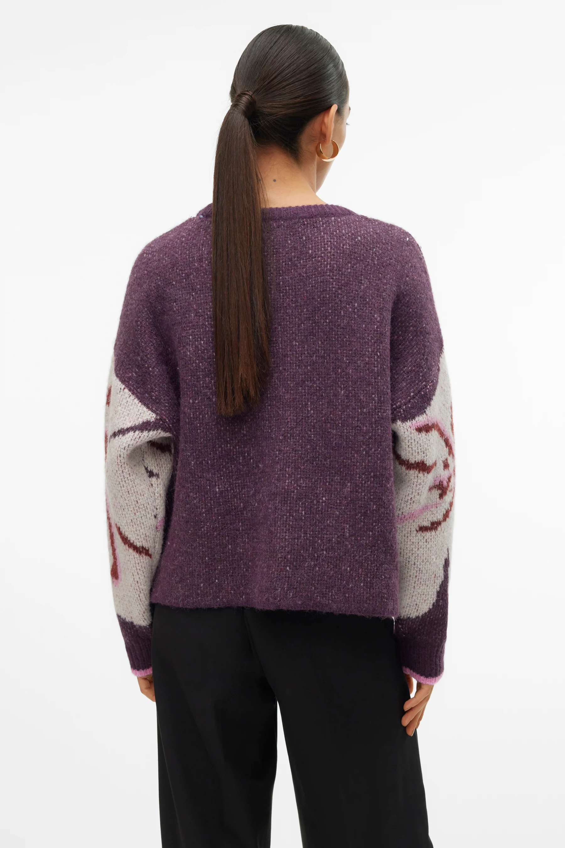 Pull met ronde hals - paars - Image 3
