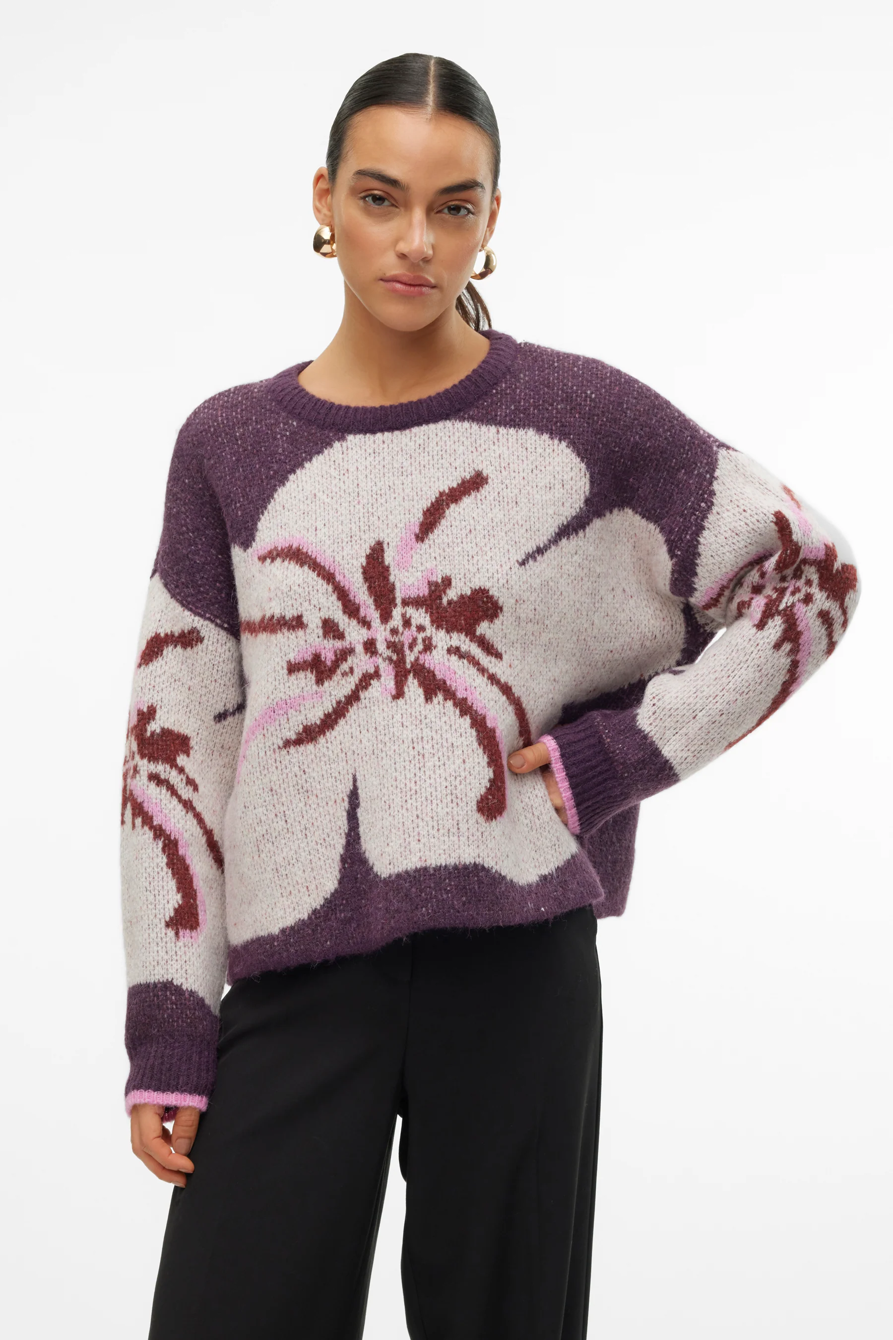 Pull met ronde hals - paars - Image 5
