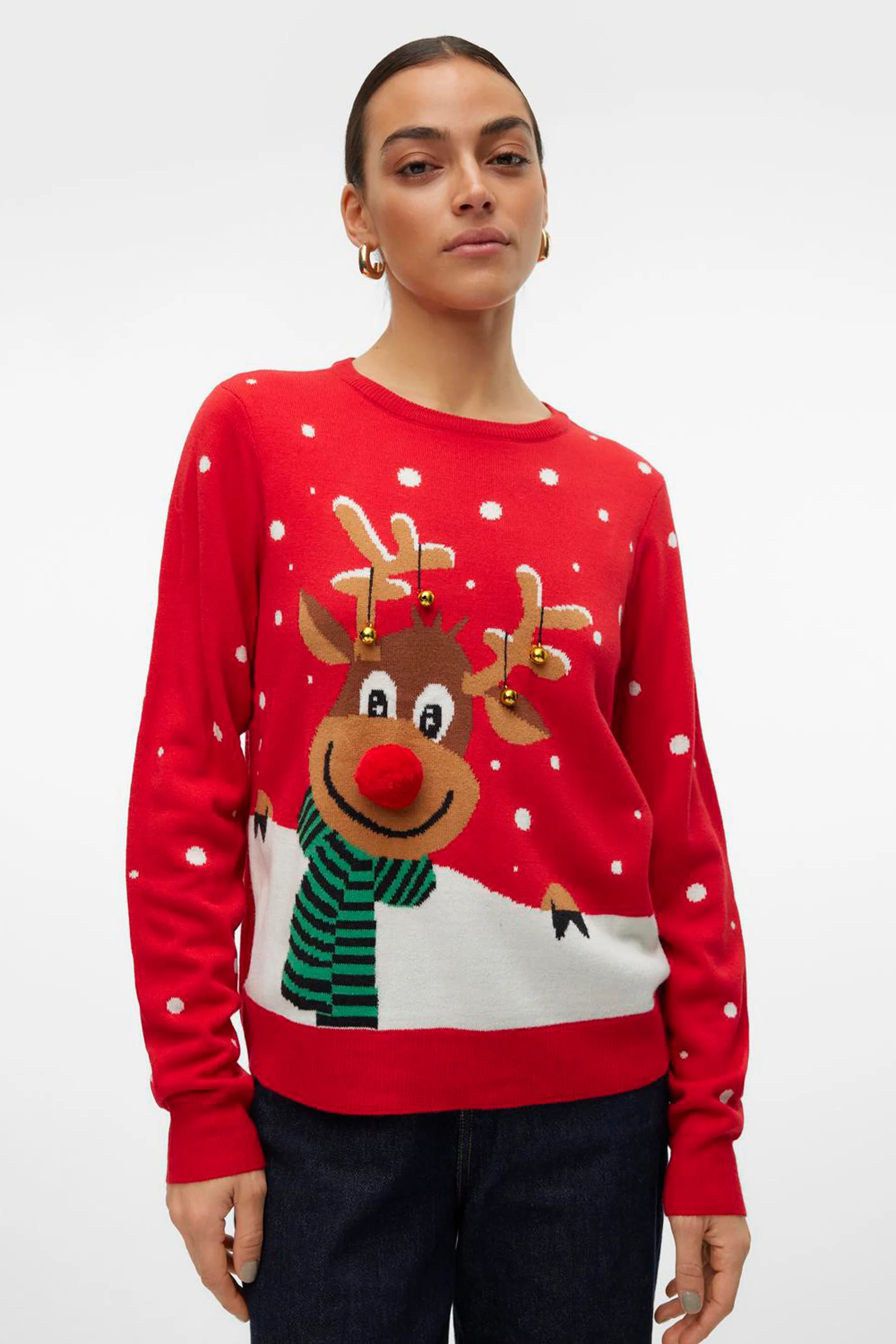 Pull met ronde hals - rood - Image 4