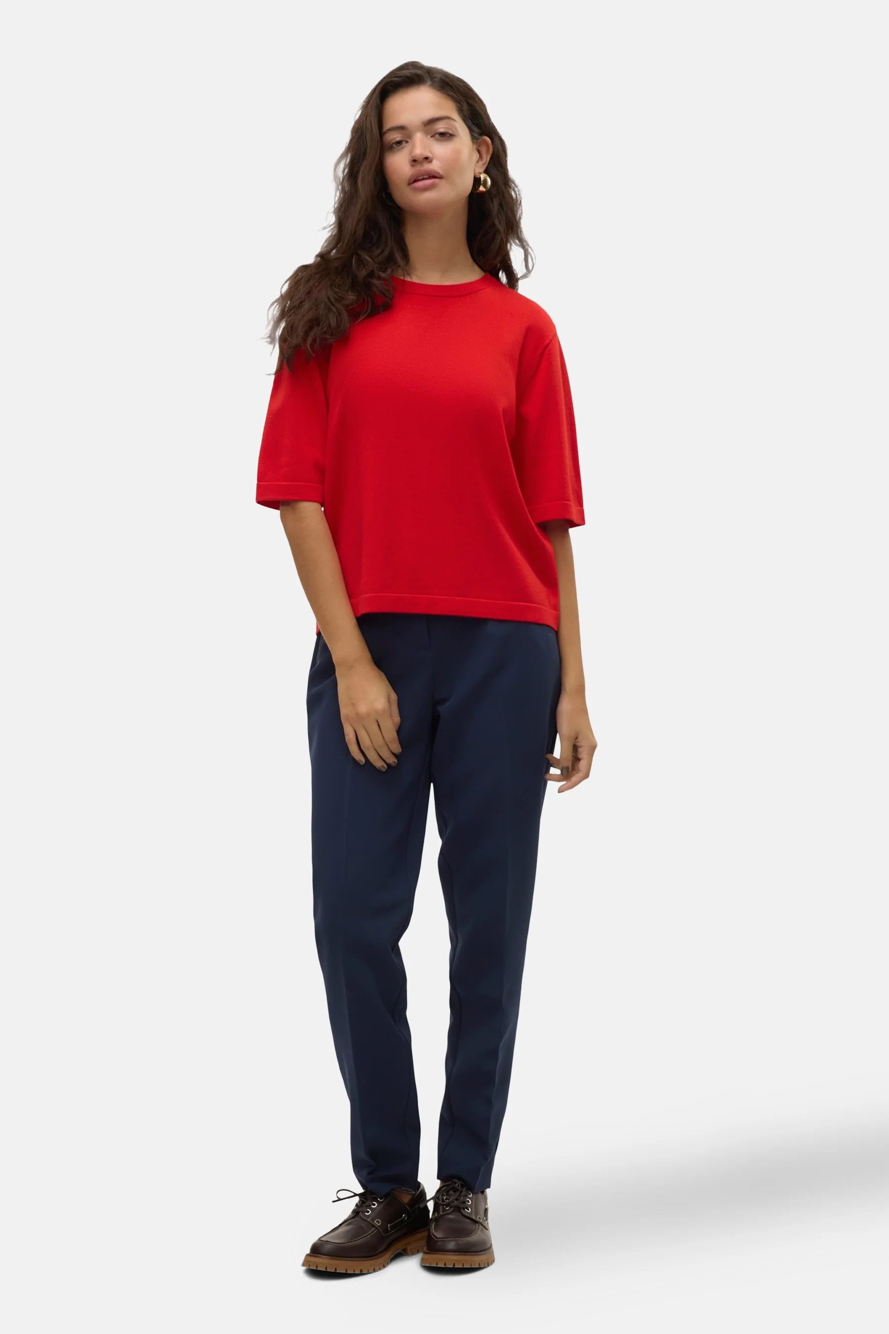 Pull met ronde hals - rood - Image 2