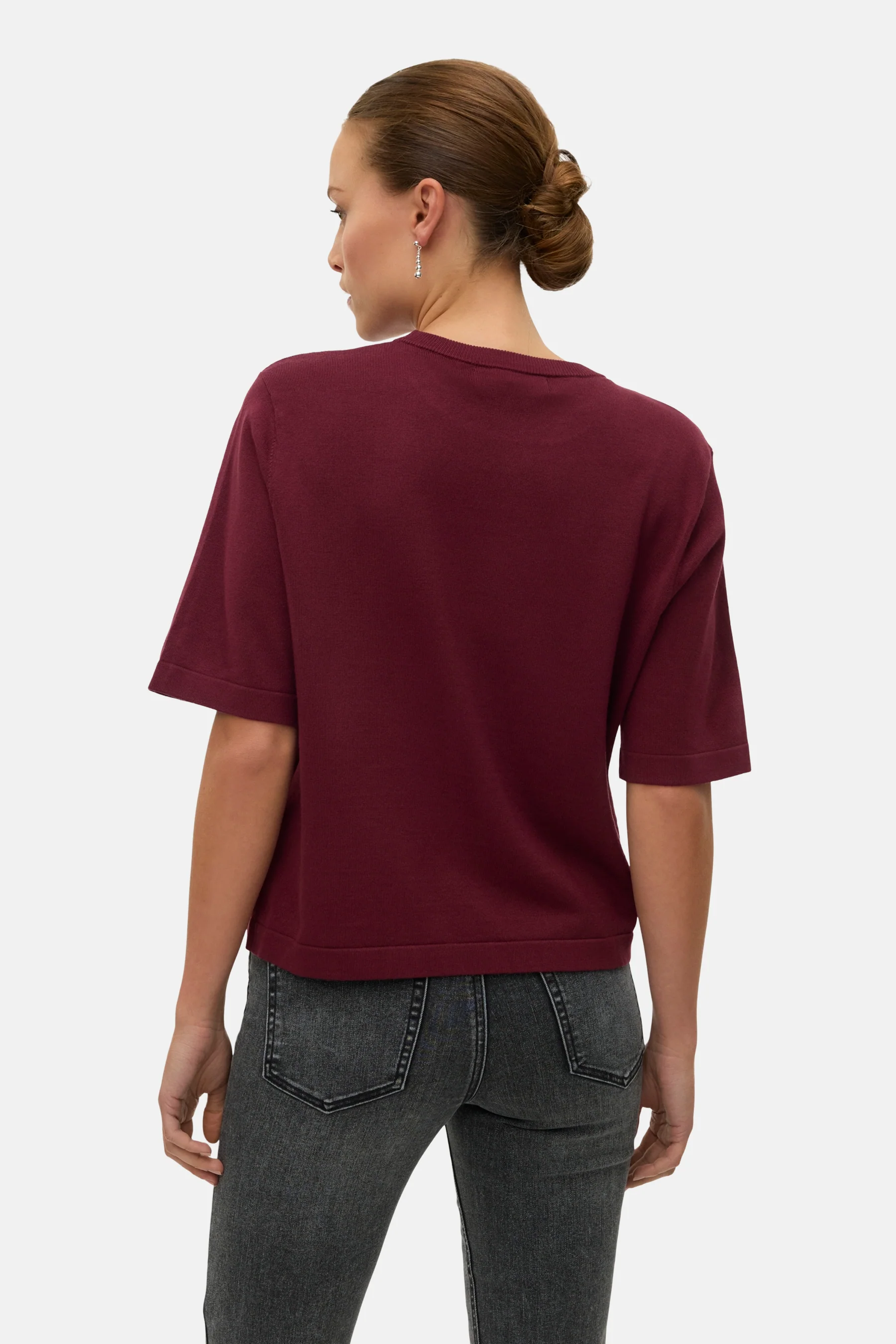 Pull met ronde hals - Bordeaux - Image 3
