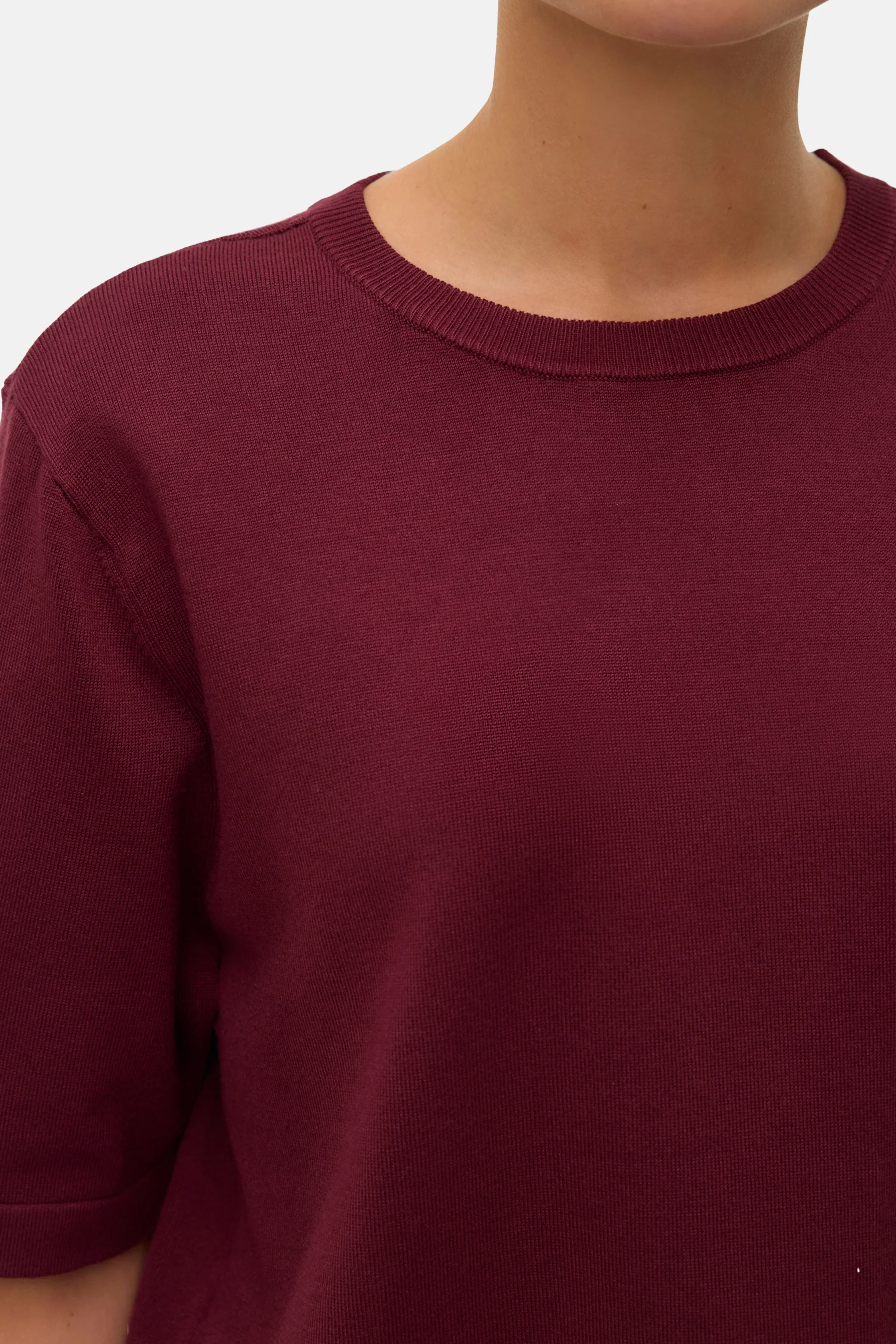 Pull met ronde hals - Bordeaux - Image 4