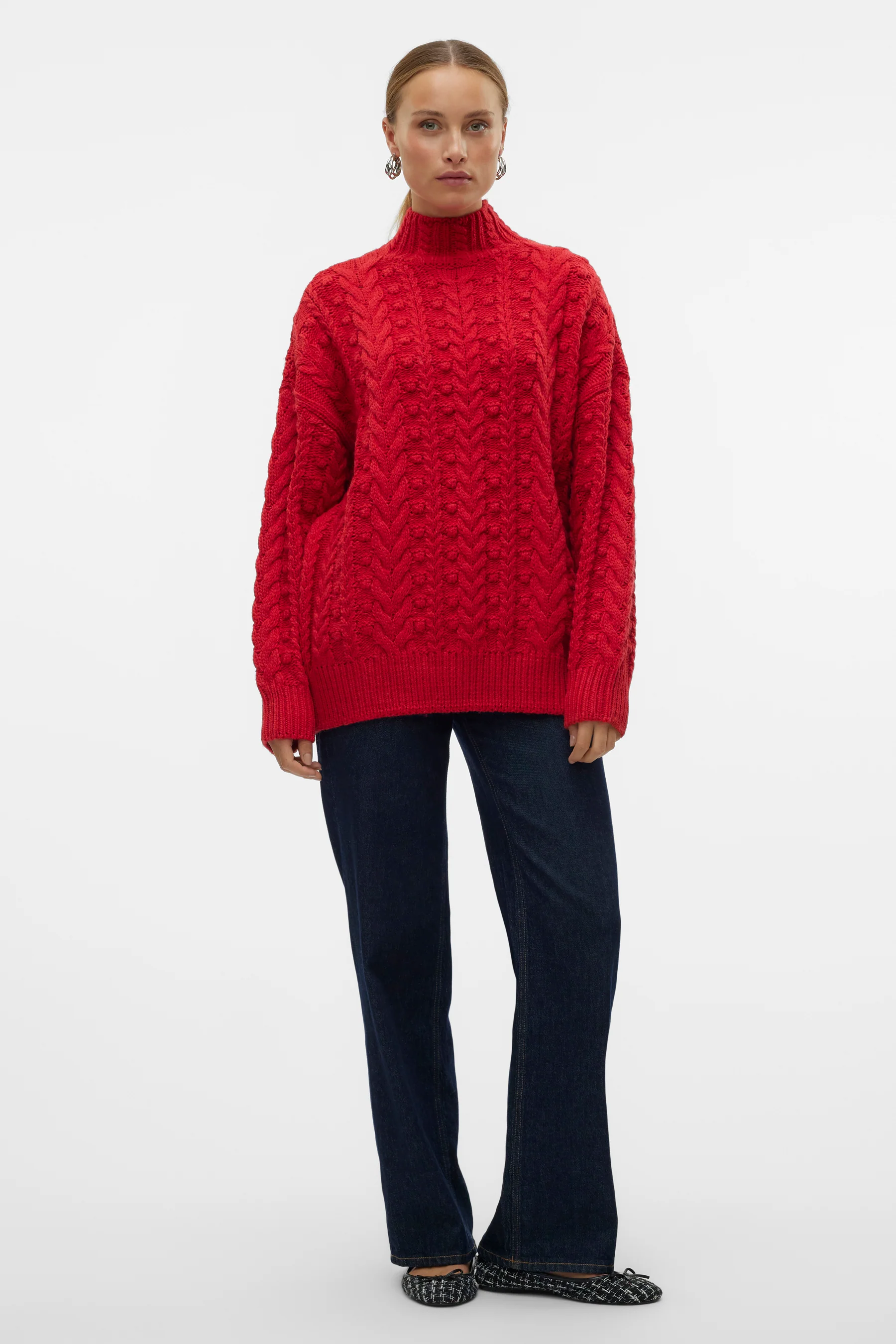 Pull met ronde hals - rood - Image 2