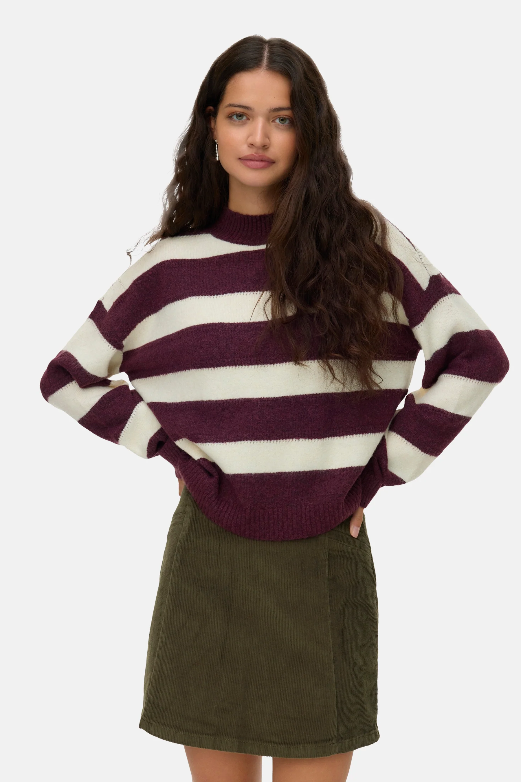 Pull met ronde hals - rood